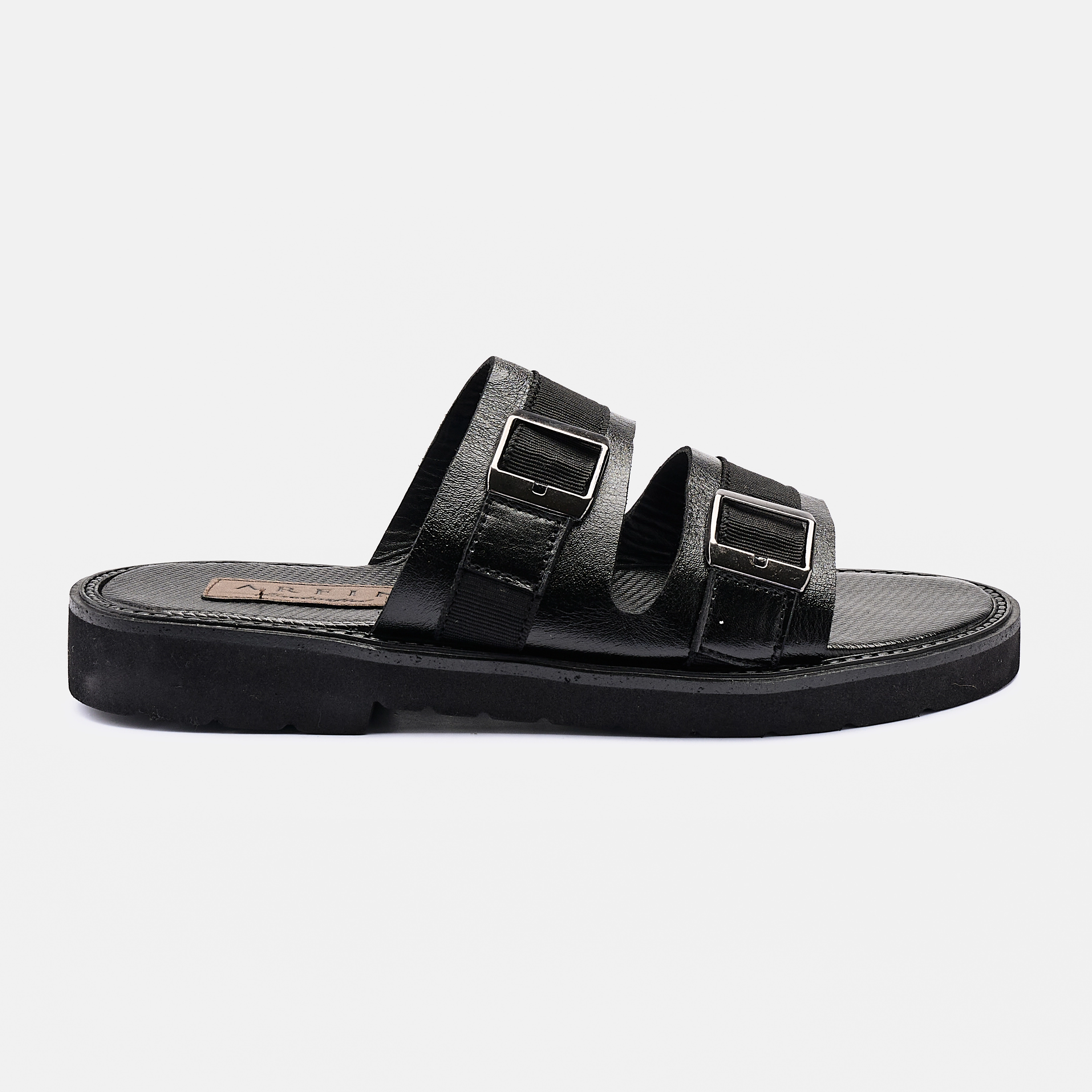 Black Double Strap Sandal Half Shoe