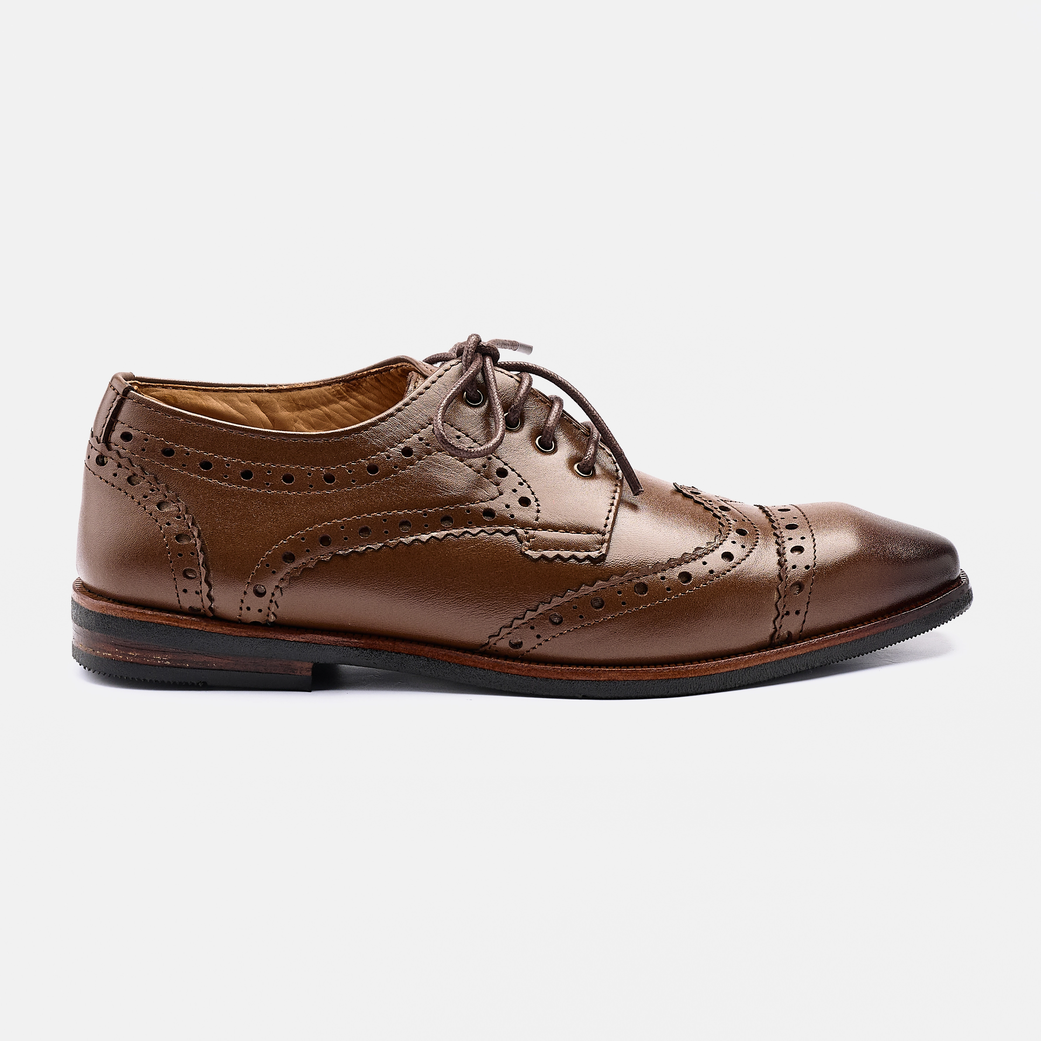 Brown Brogue Wingtip Derby Shoes
