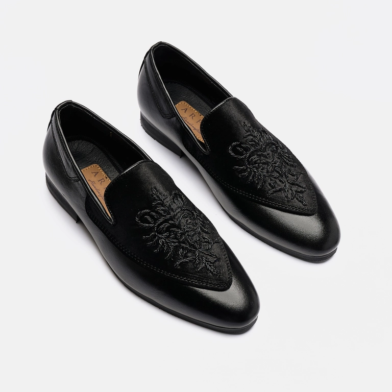 Z13 Black Leather Mix Black Work | ARFIN