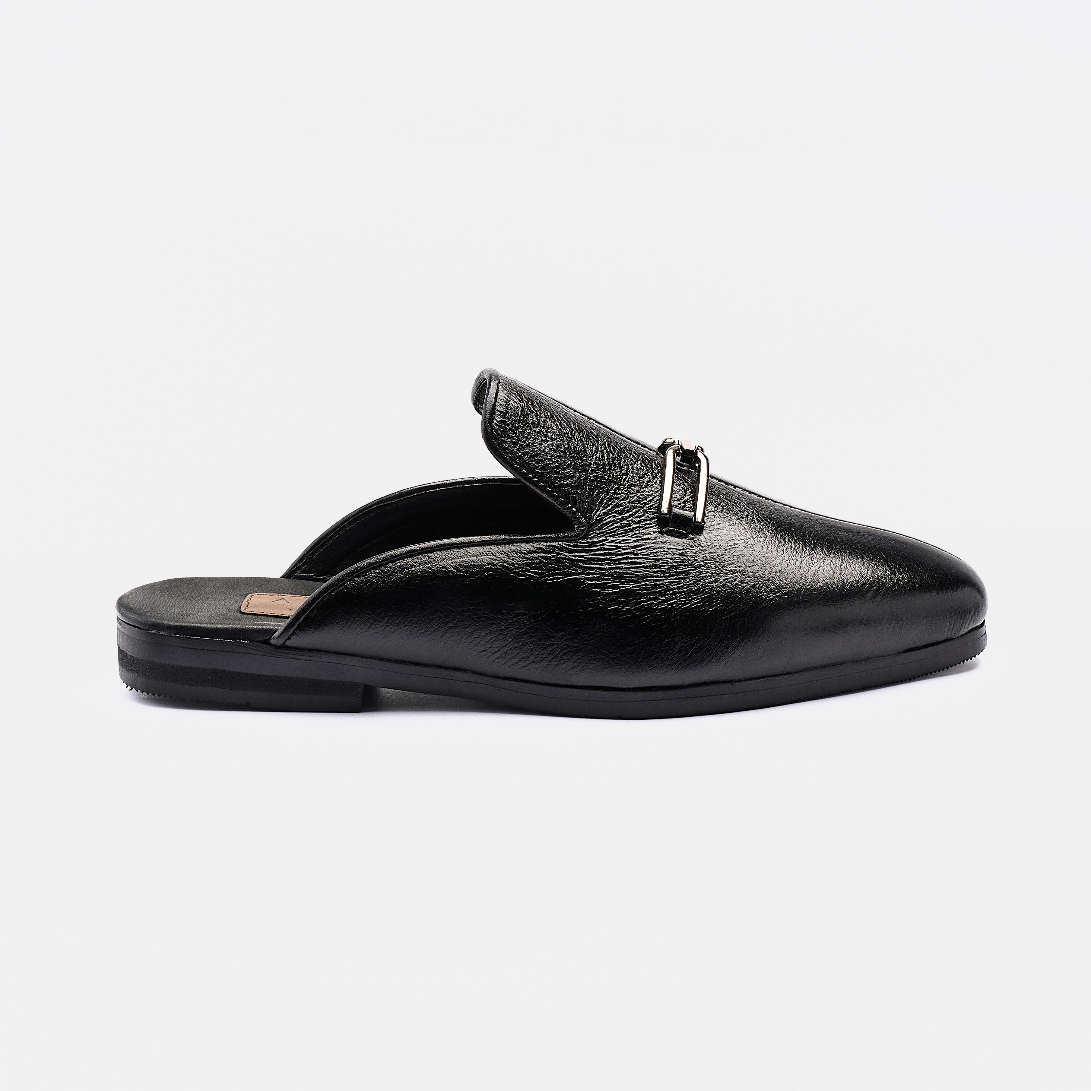 Middle Stitch Horse-bit Half Shoe Black