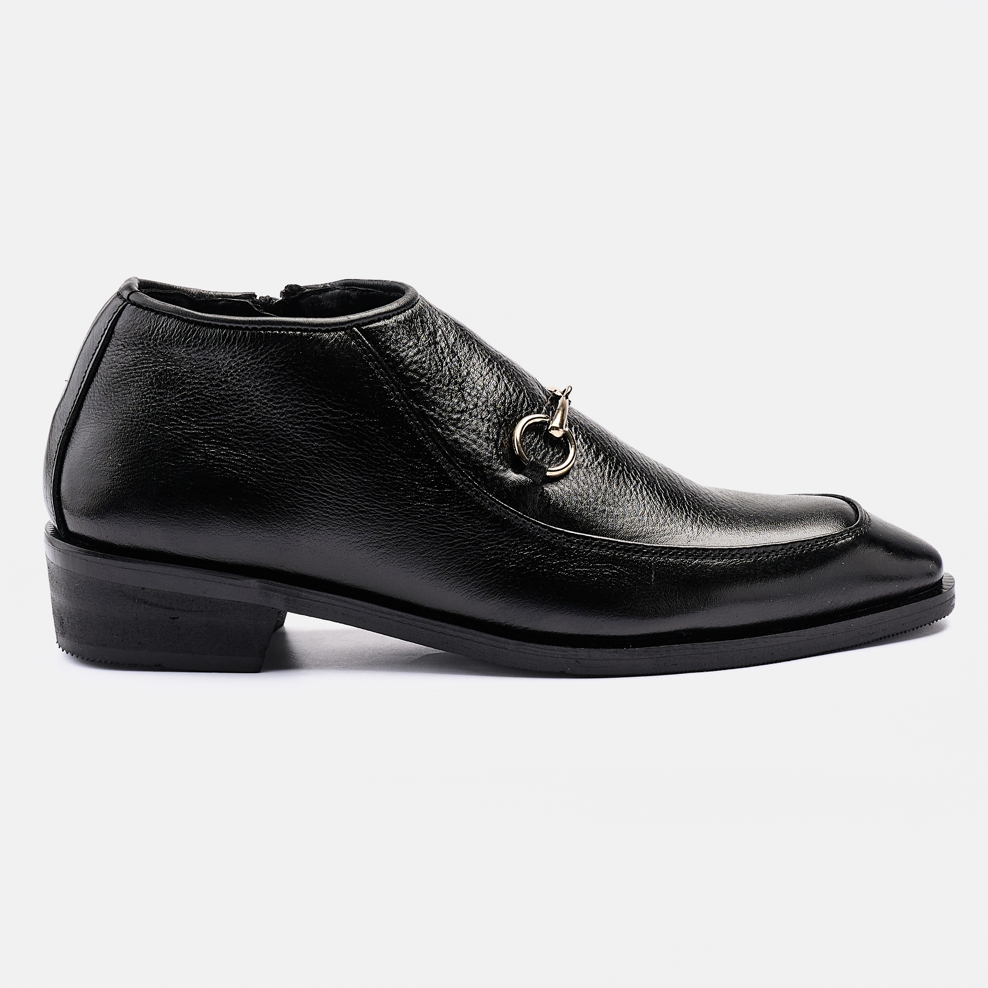 Horse Bit Chisel-Toe Boot Shoe Black