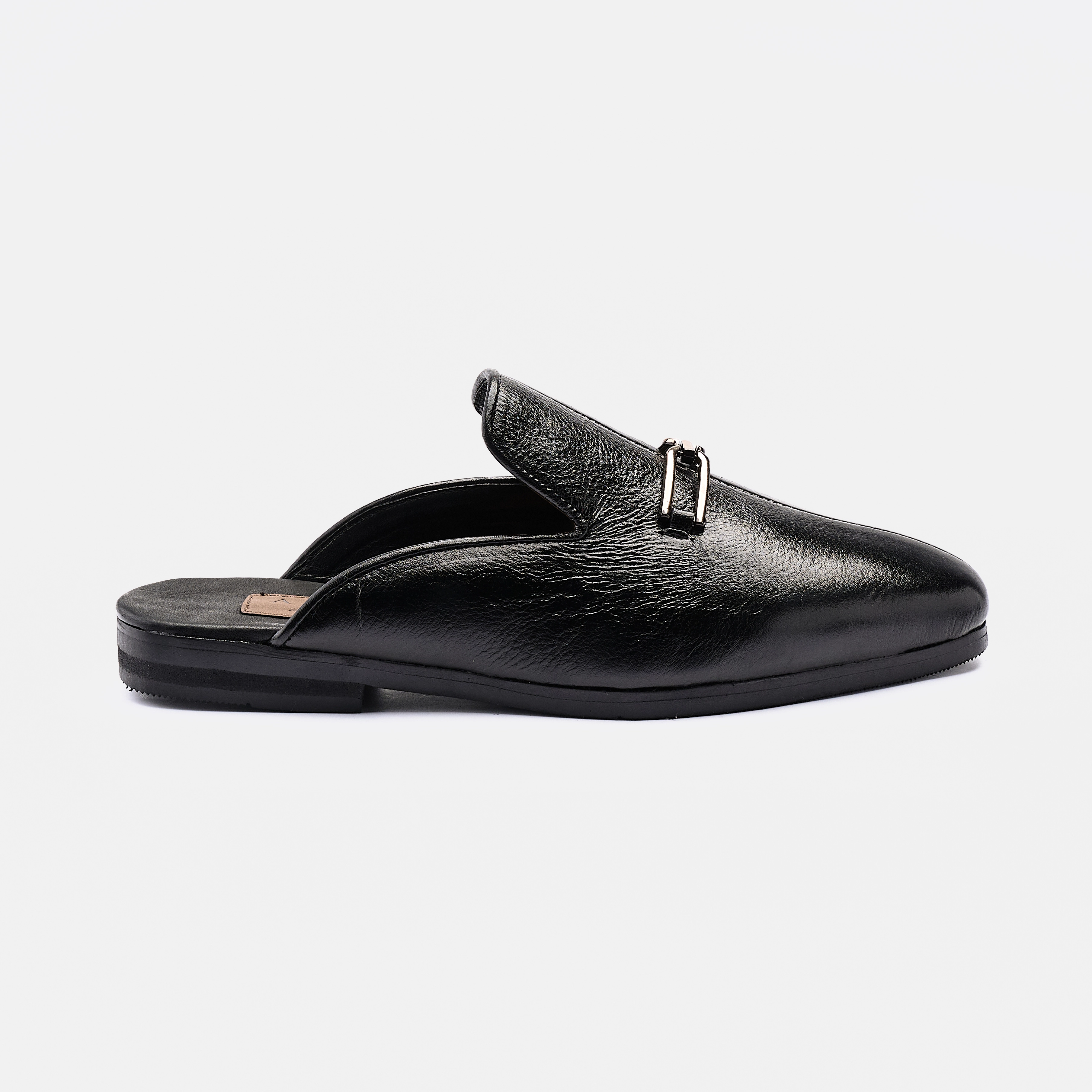 Middle Stitch Horse-bit Half Shoe Black