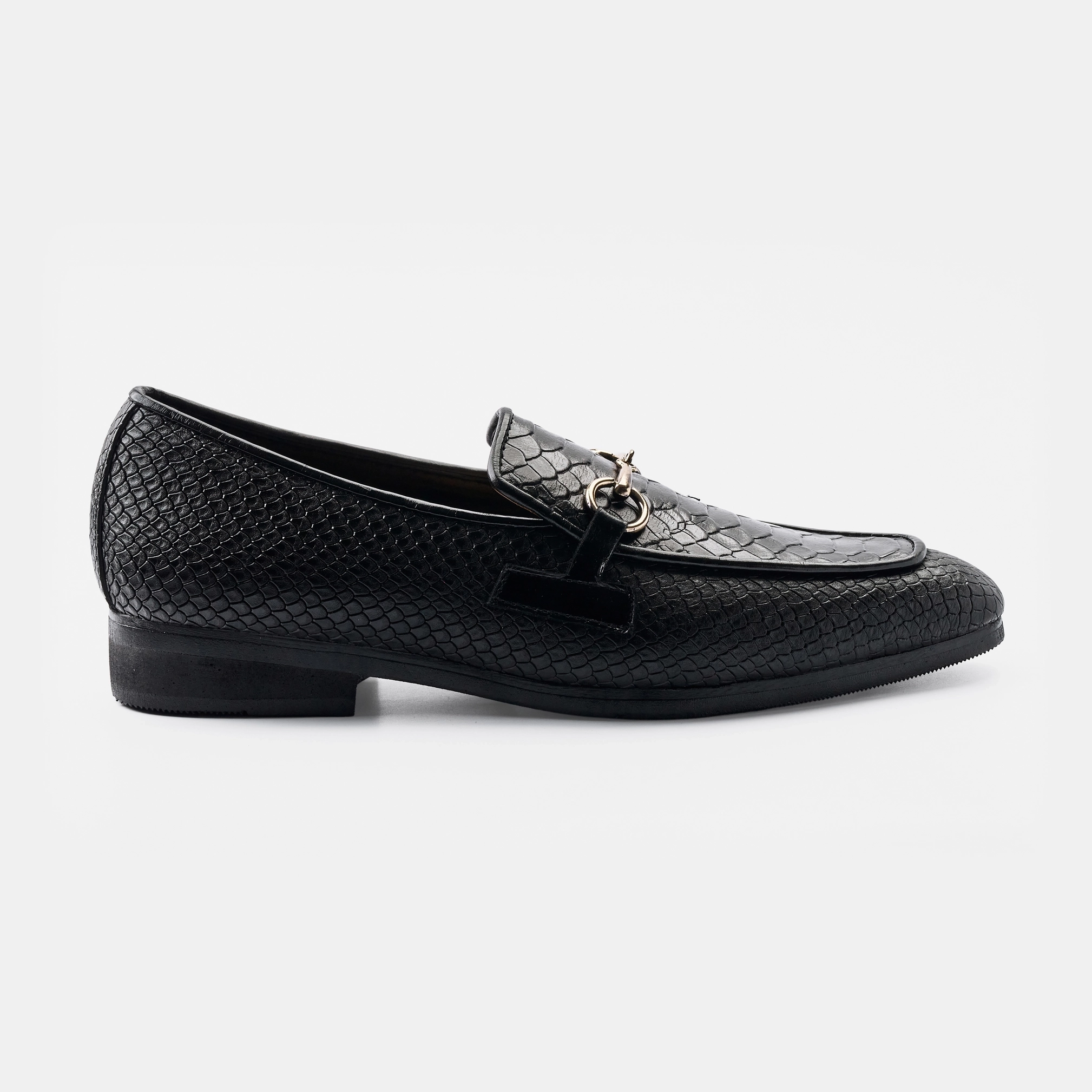 Crocodile Texture Horsebit Loafer