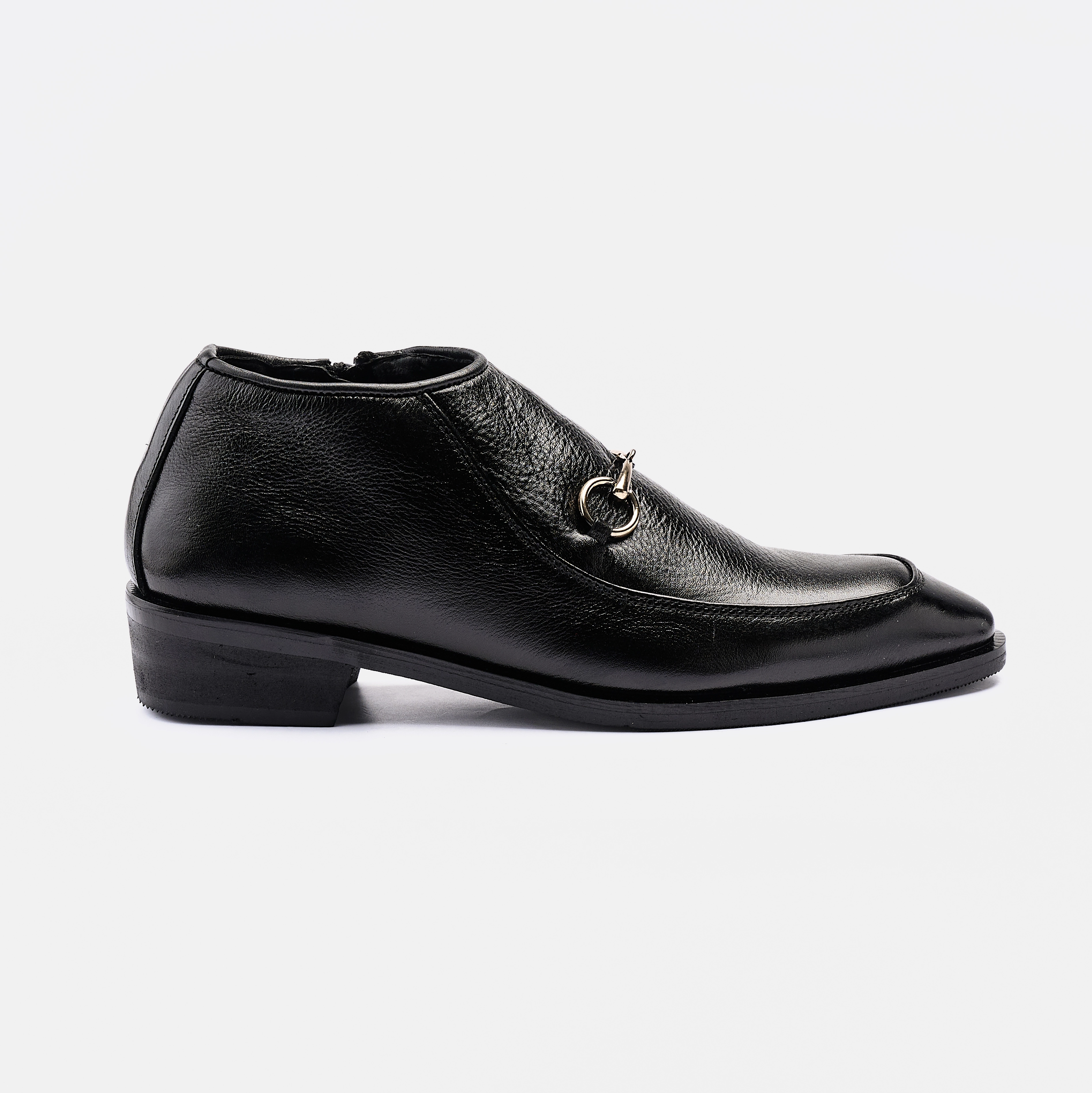 Horse Bit Chisel-Toe Boot Shoe Black
