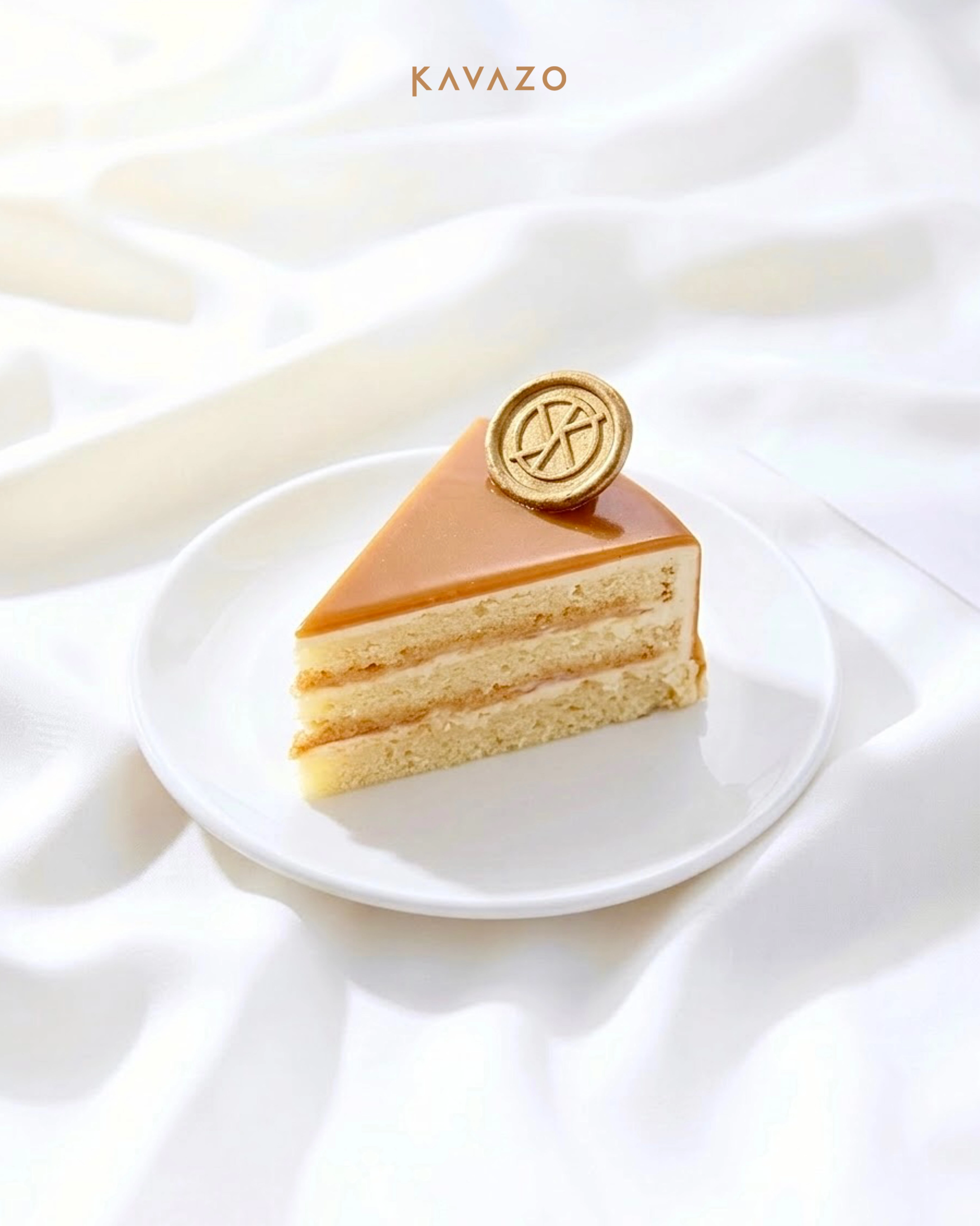 Salted Caramel Vanilla Cake Slice