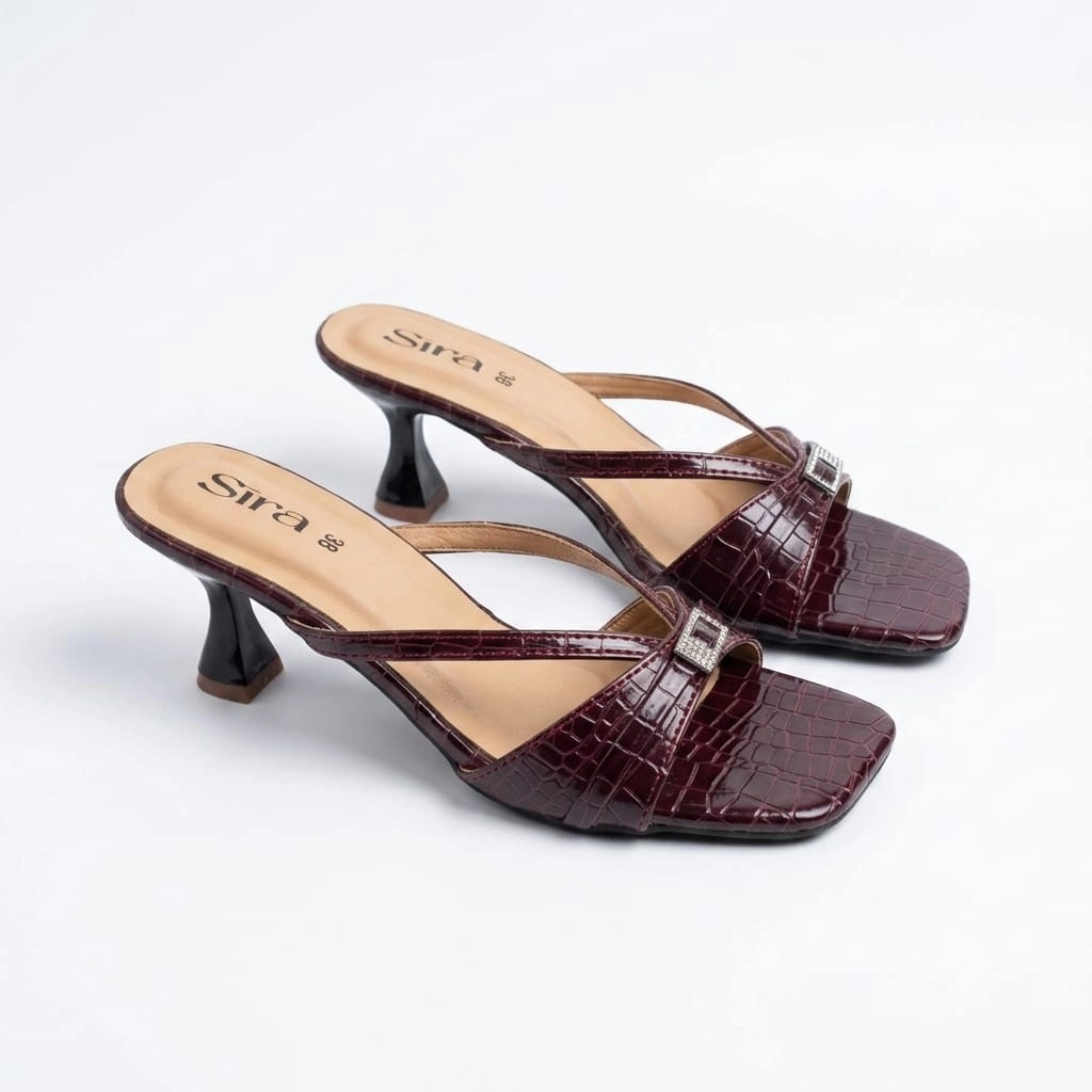 Sira Cherry Croc Glam Mules