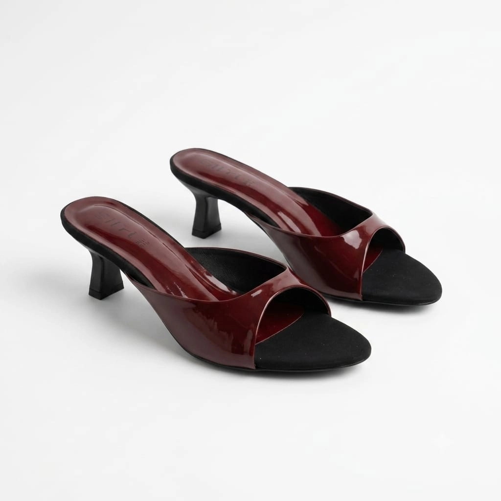 Sira Cherry Gloss Flare Mules