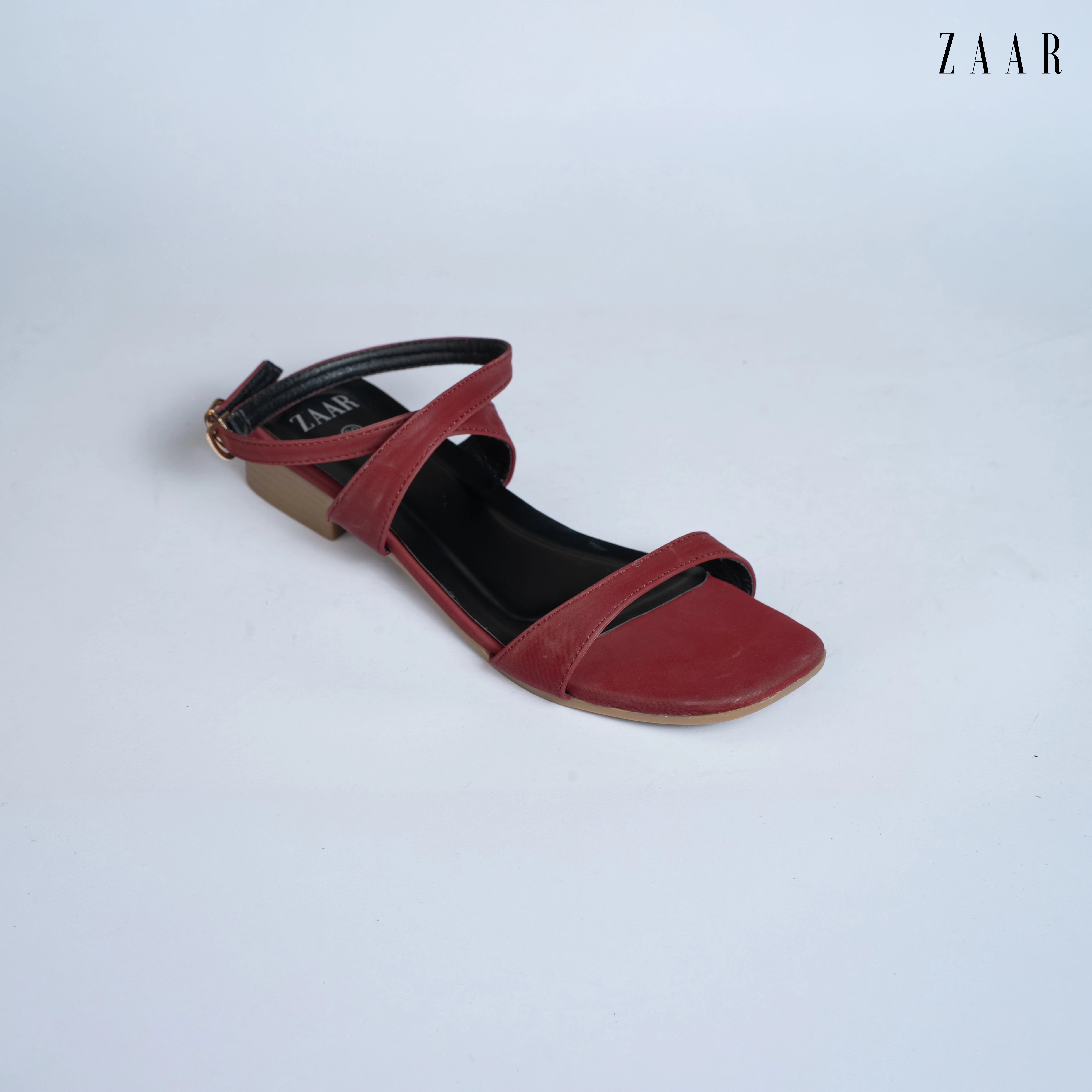Terra Strappy Wedge in Merlot Crimson