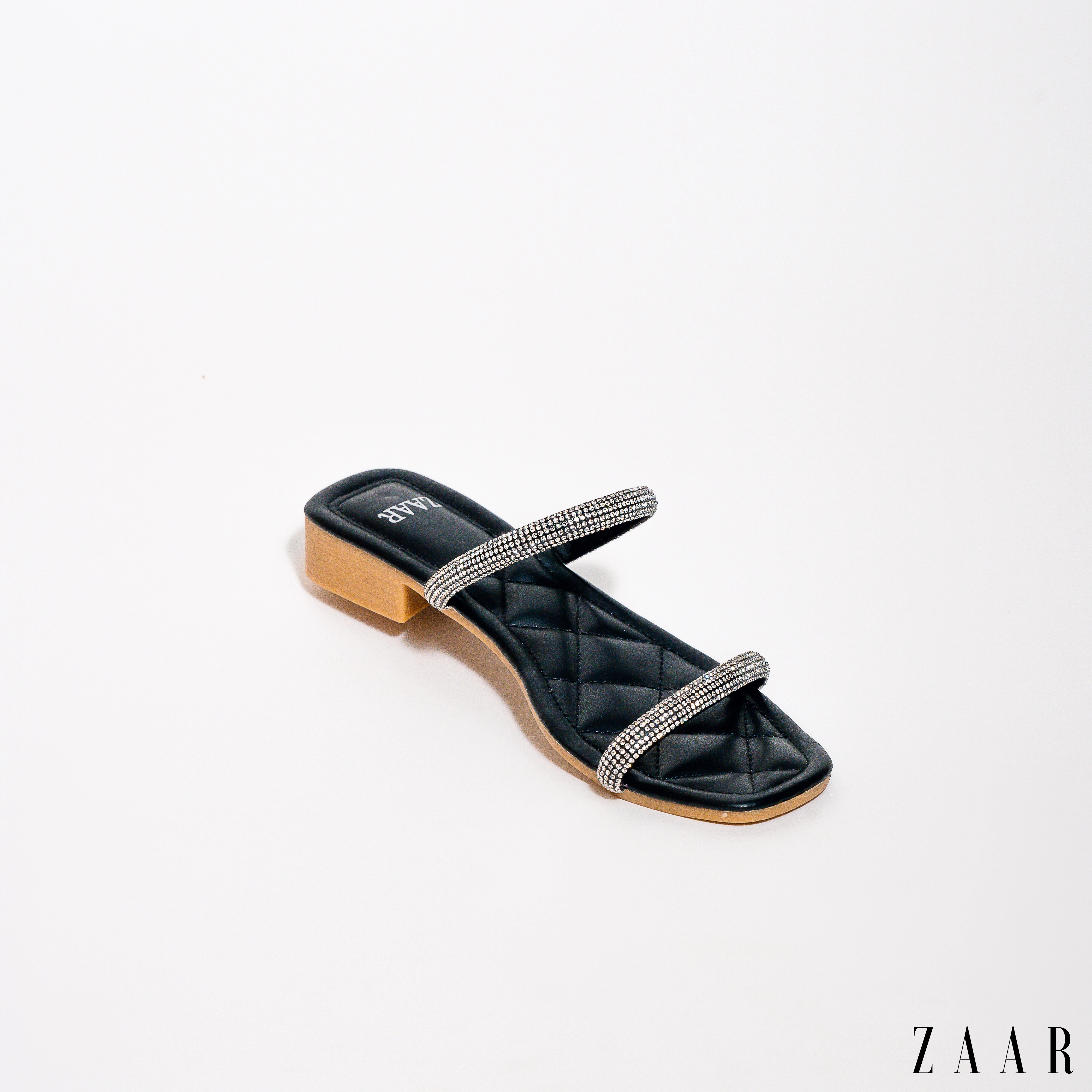 The "Diamond Quilt" Slide in Midnight Luxe