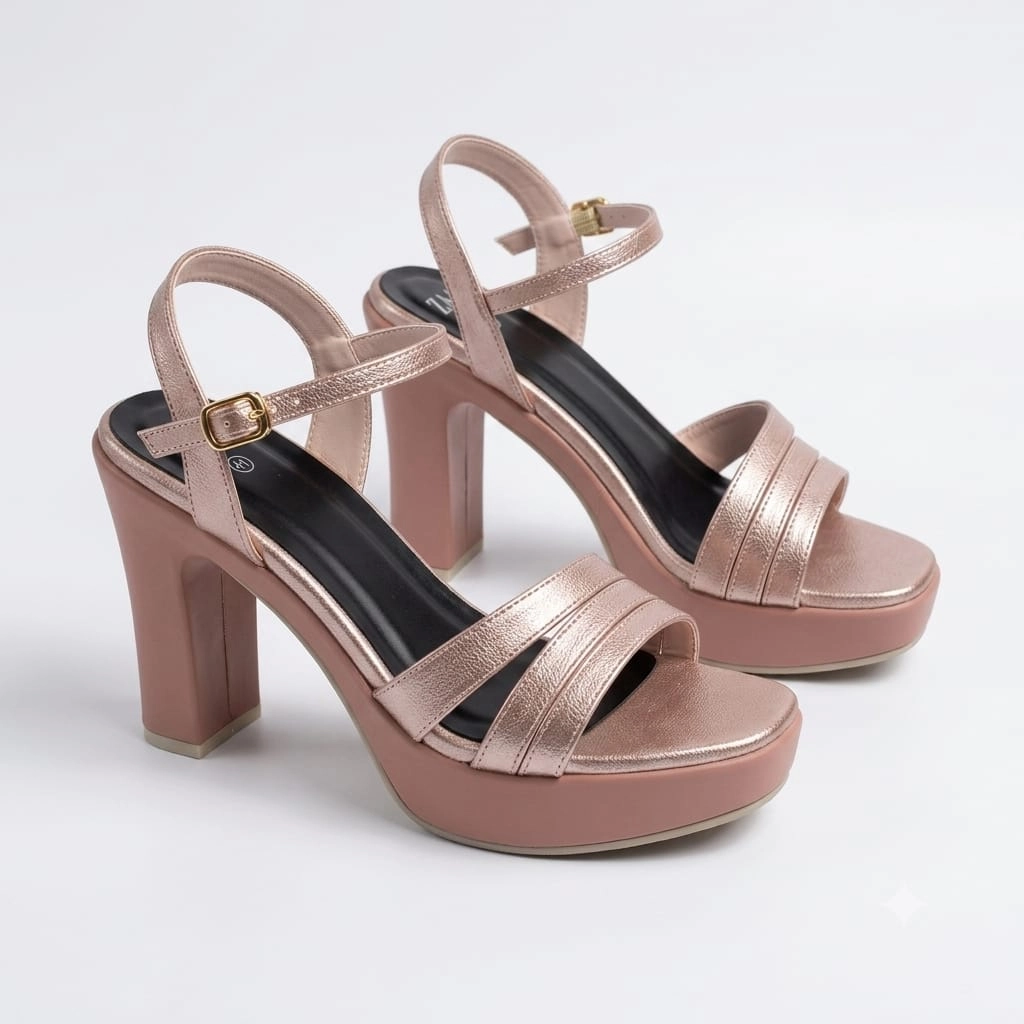 Rose Gold Radiance Platform Heels