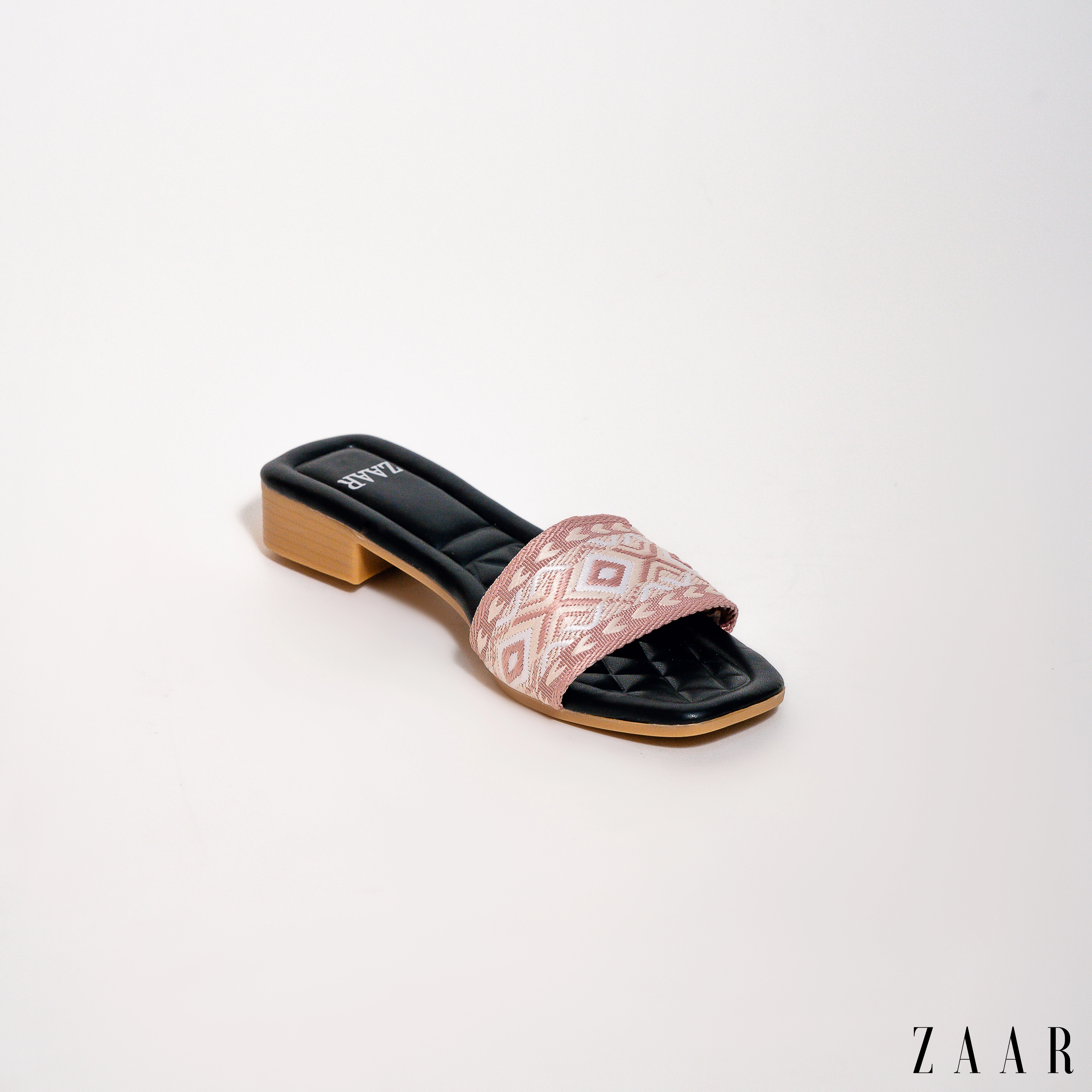 The "Nomad" Embroidered Slide in Desert Rose