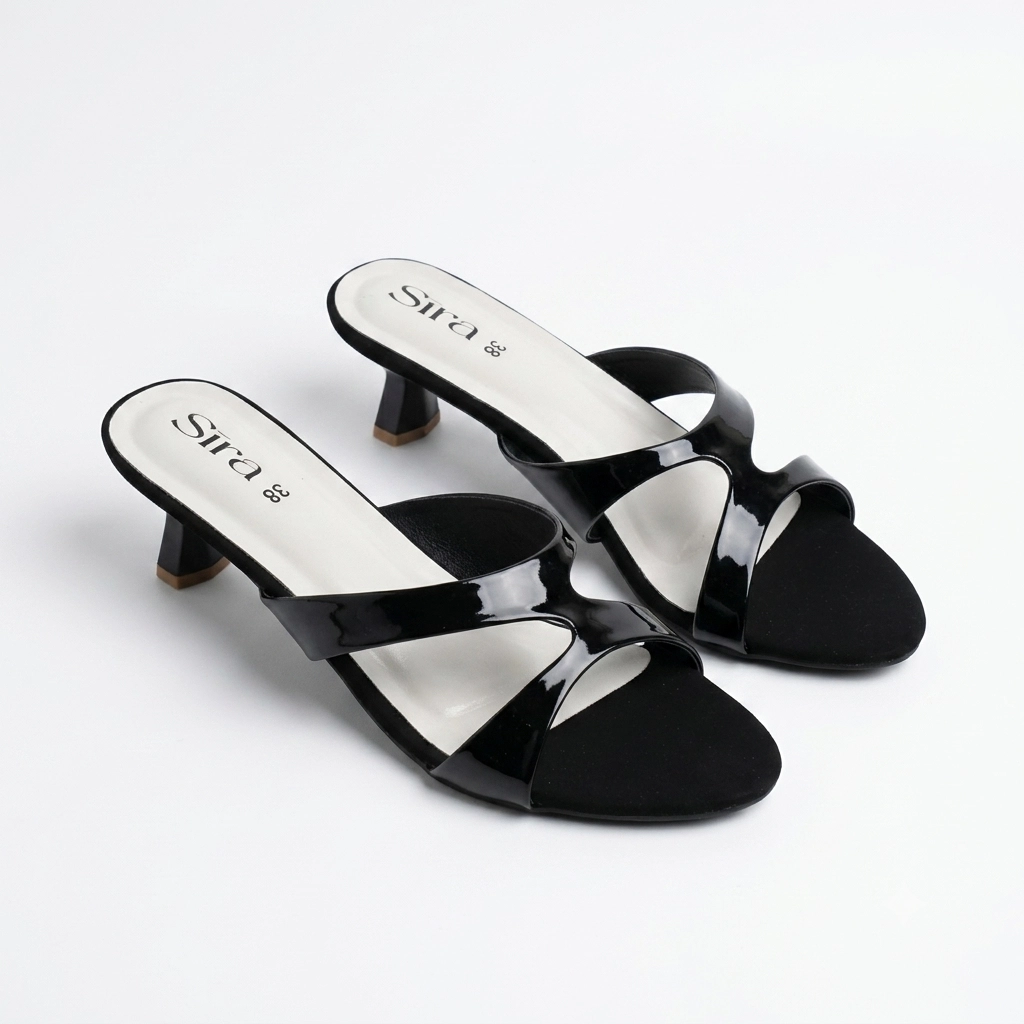 Sira Noir Sculpt Wave Mules