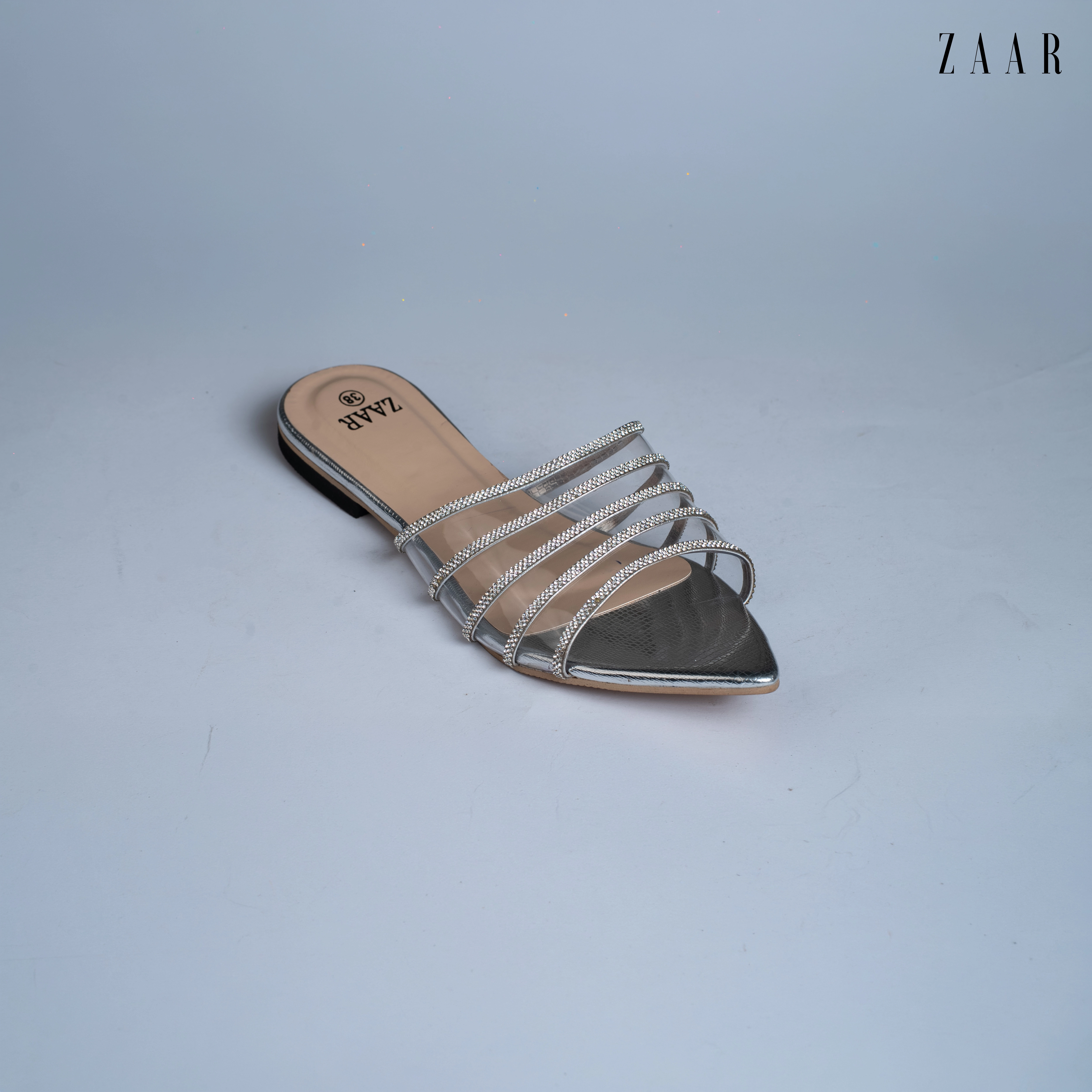 Crystal Veil Flat in Silver
