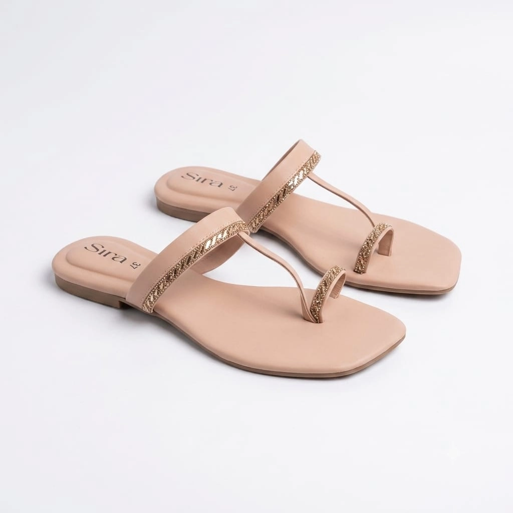 Sira Nude Starlight Toe-Ring Slides