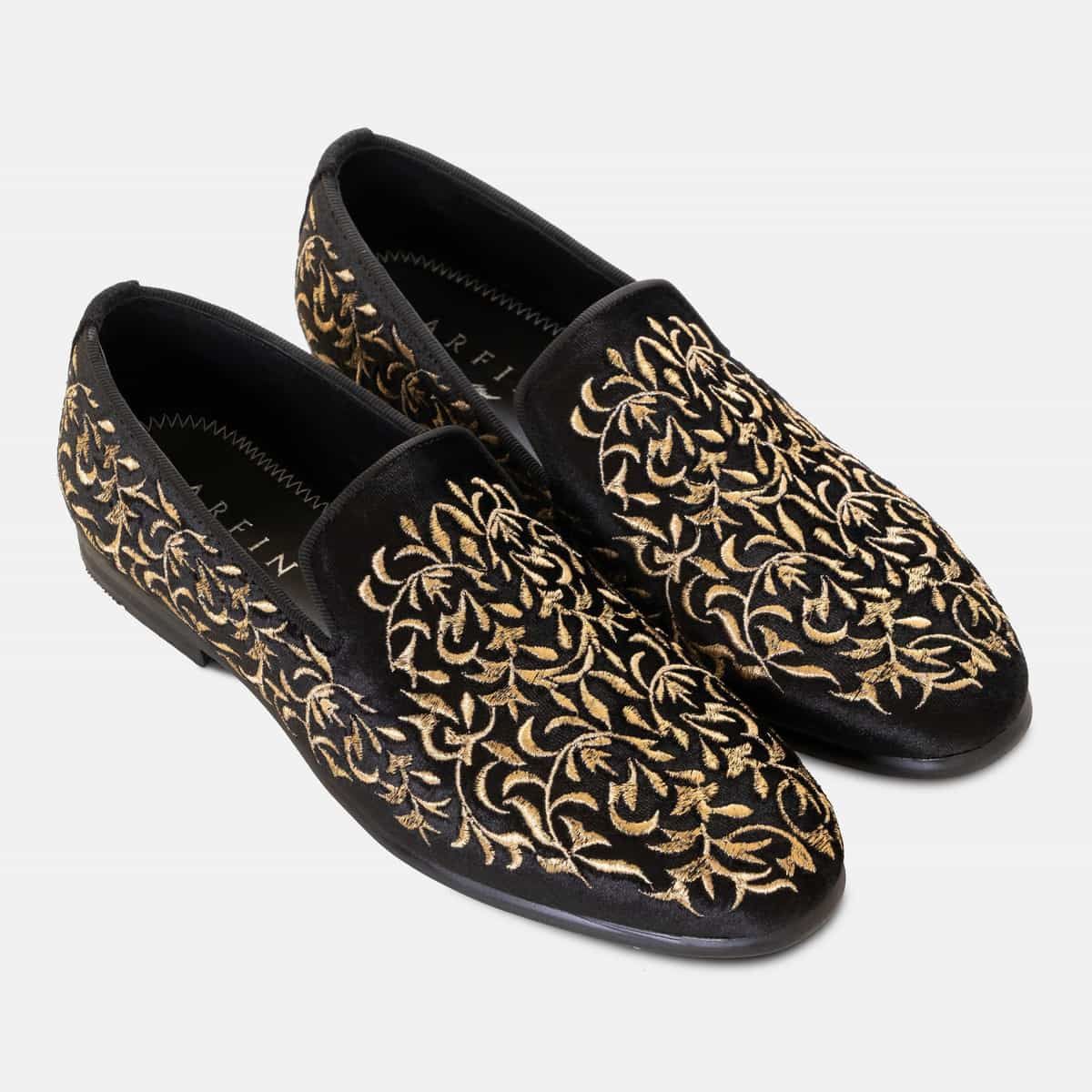 Black and Gold Embroidered Slip-On Shoes Vans Skate Slip On Shoes - Lunar New Year Black/Gold | SoCal  main image 3