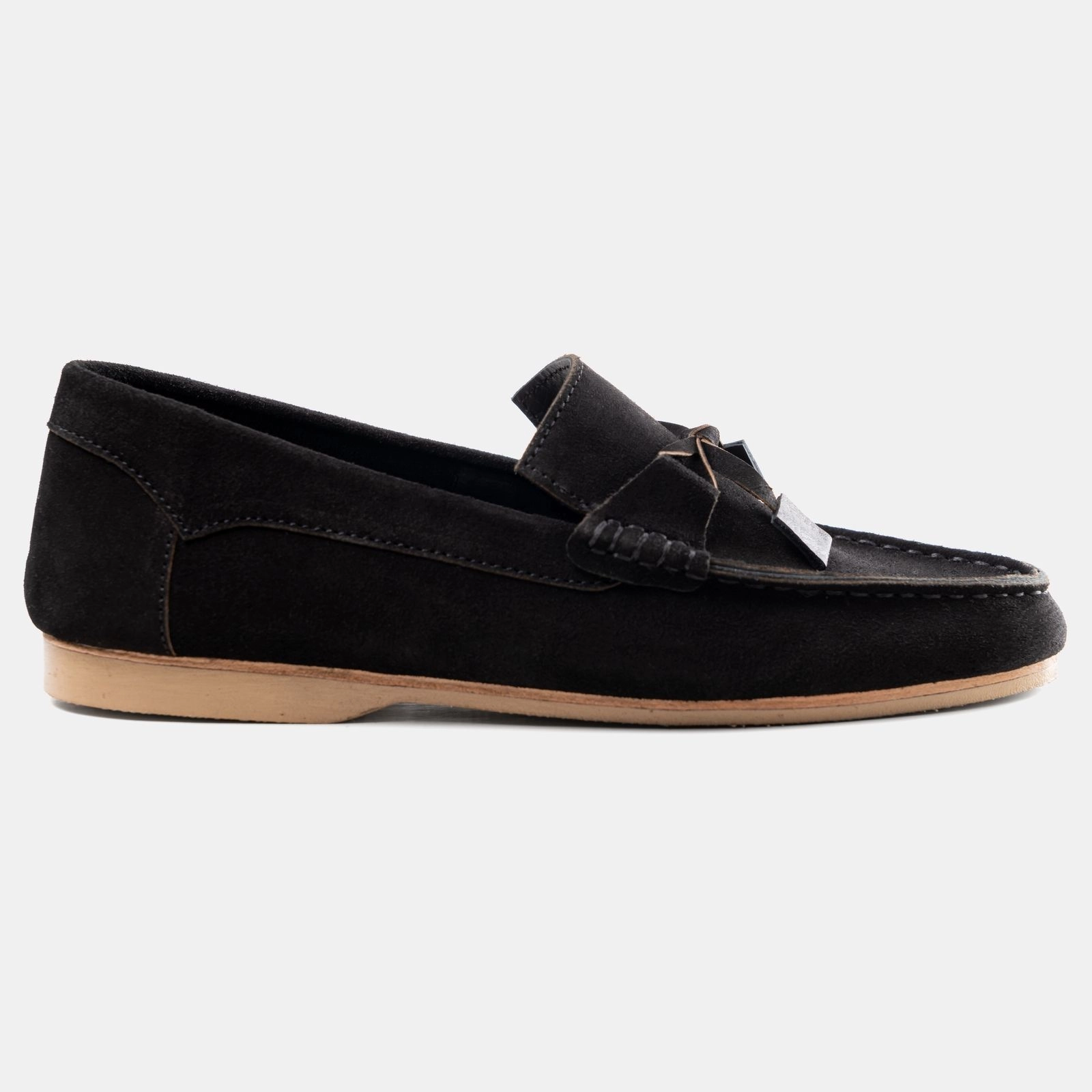 Black Suede Knot Loafer