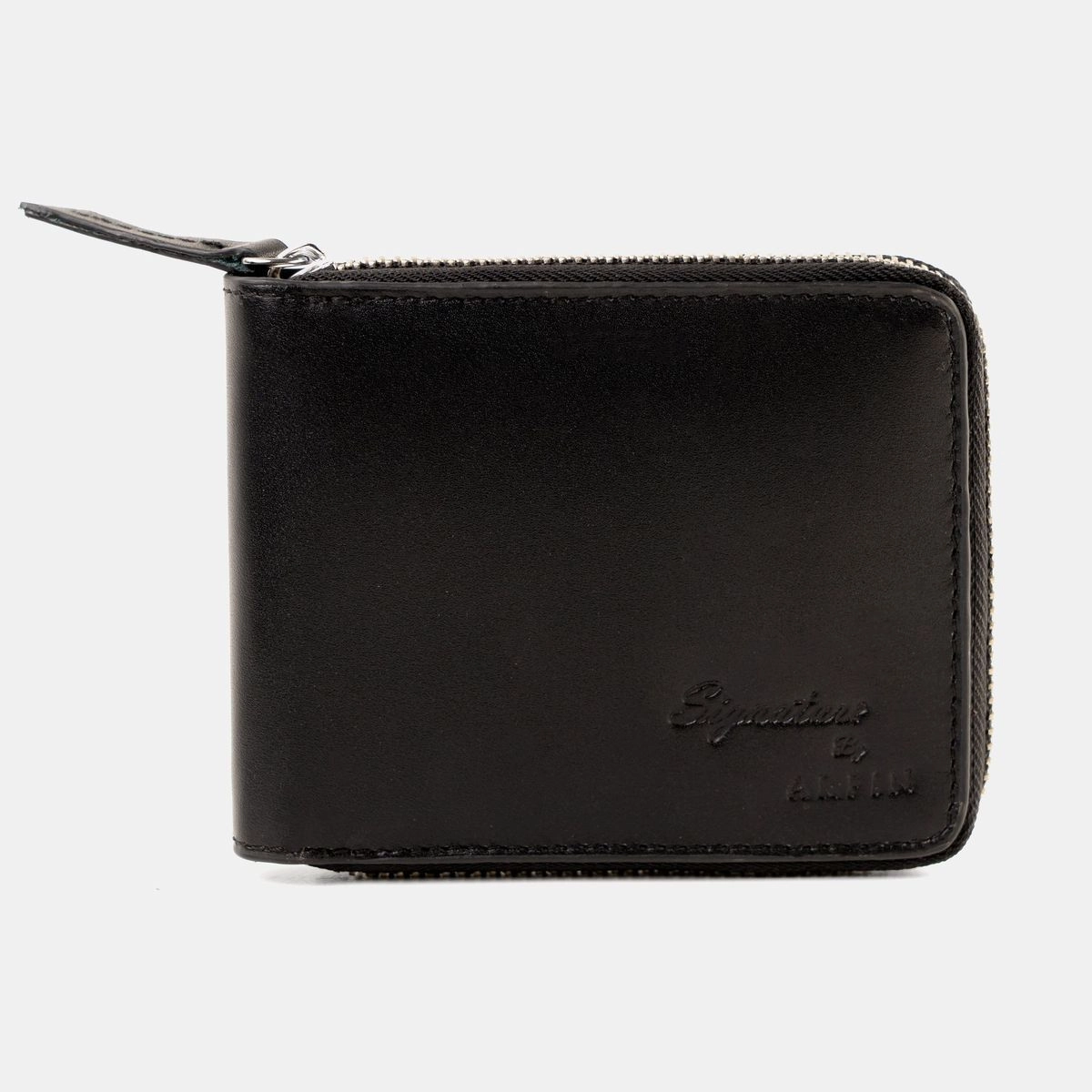 Black Zipper Bifold Wallet