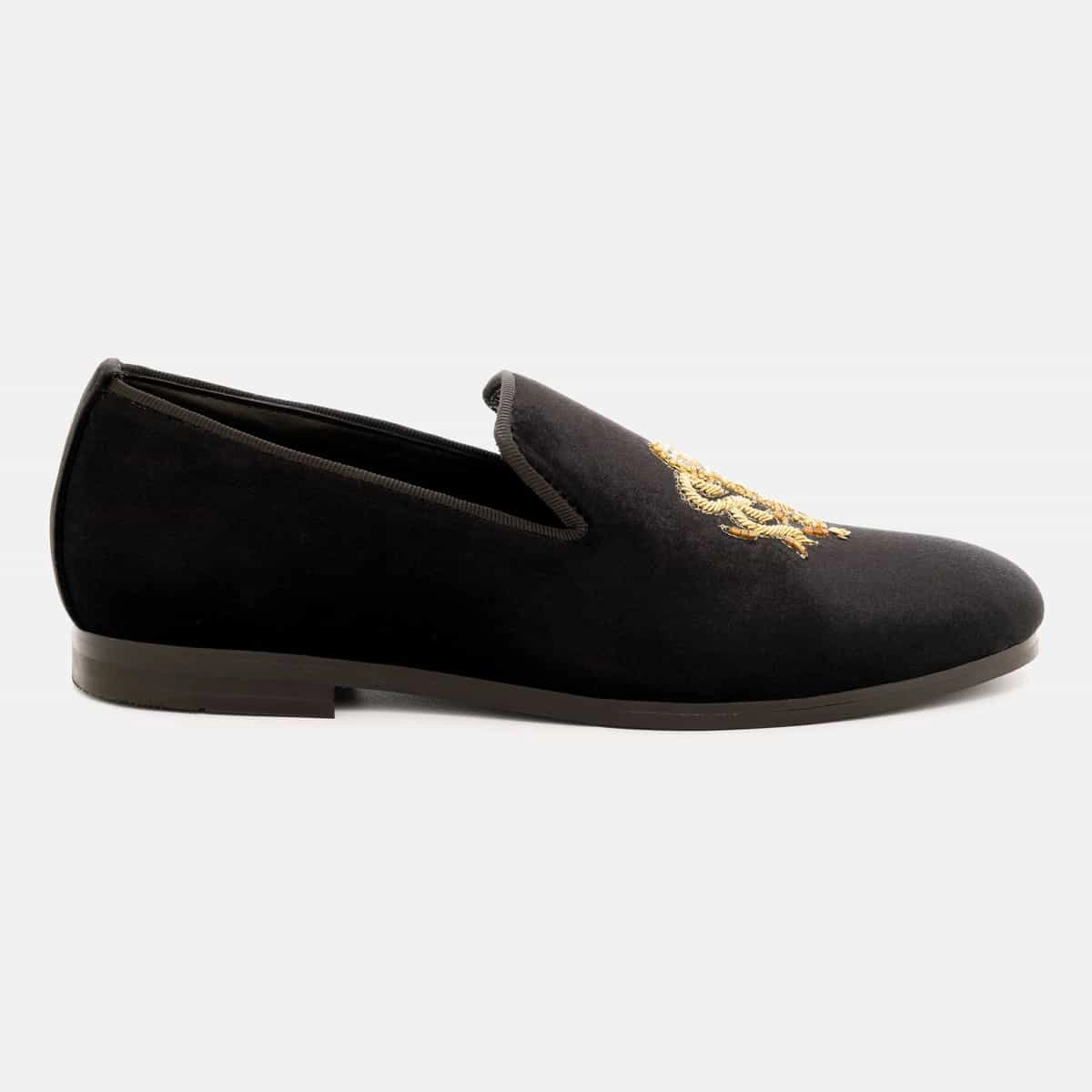 Stoned Damask Velvet Slip-On