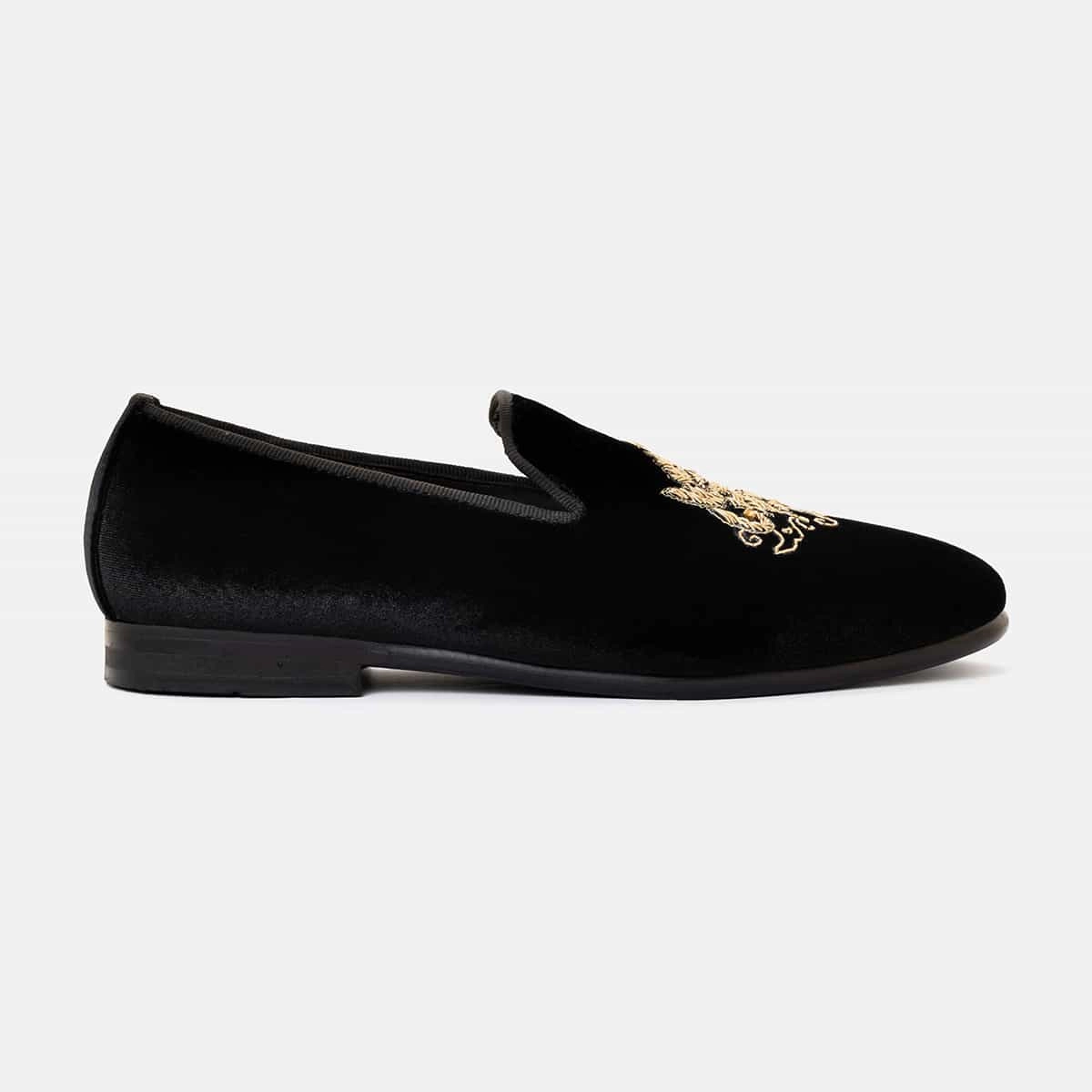 Tribal Zardozi Velvet Slip-On