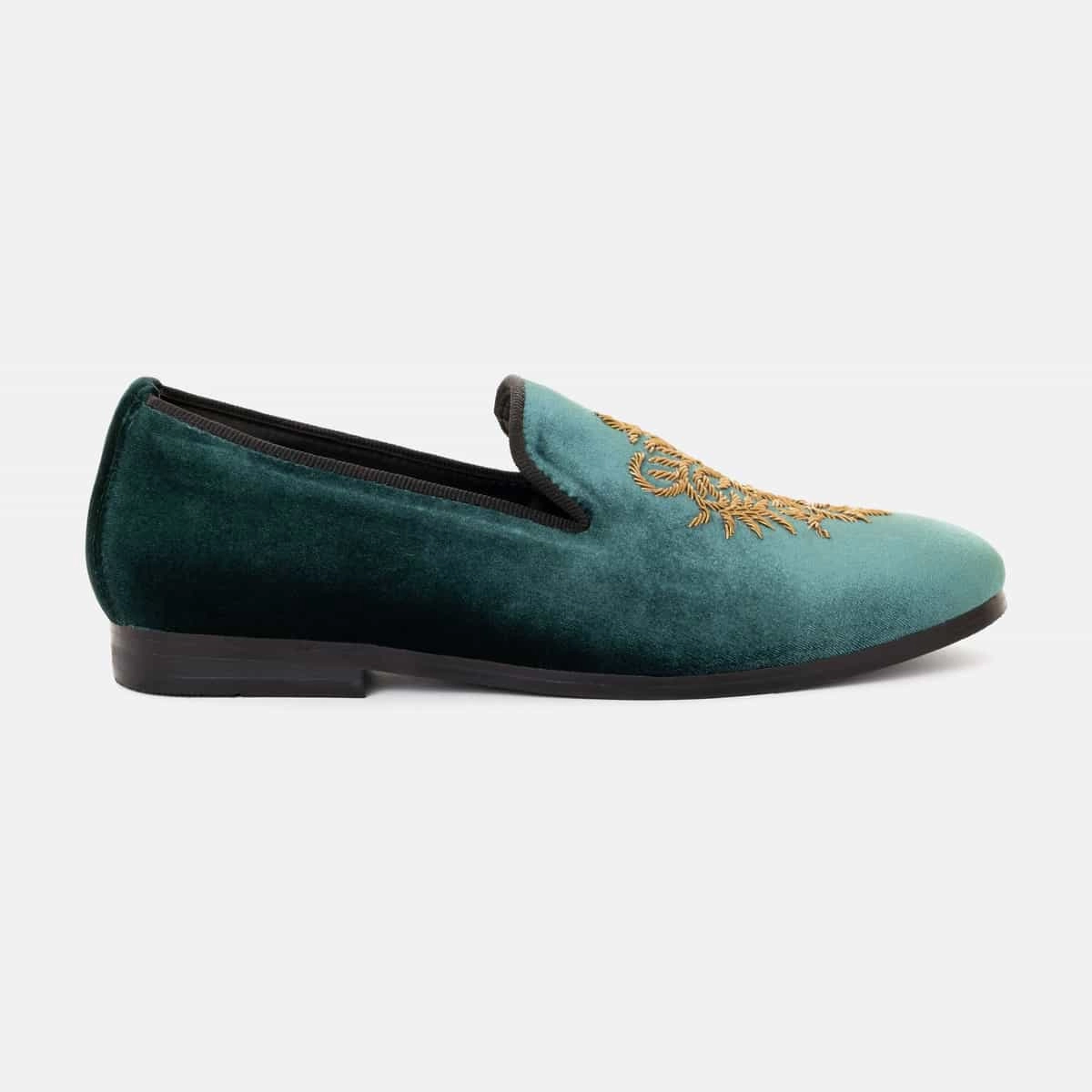 Turquoise Damask Slip-On