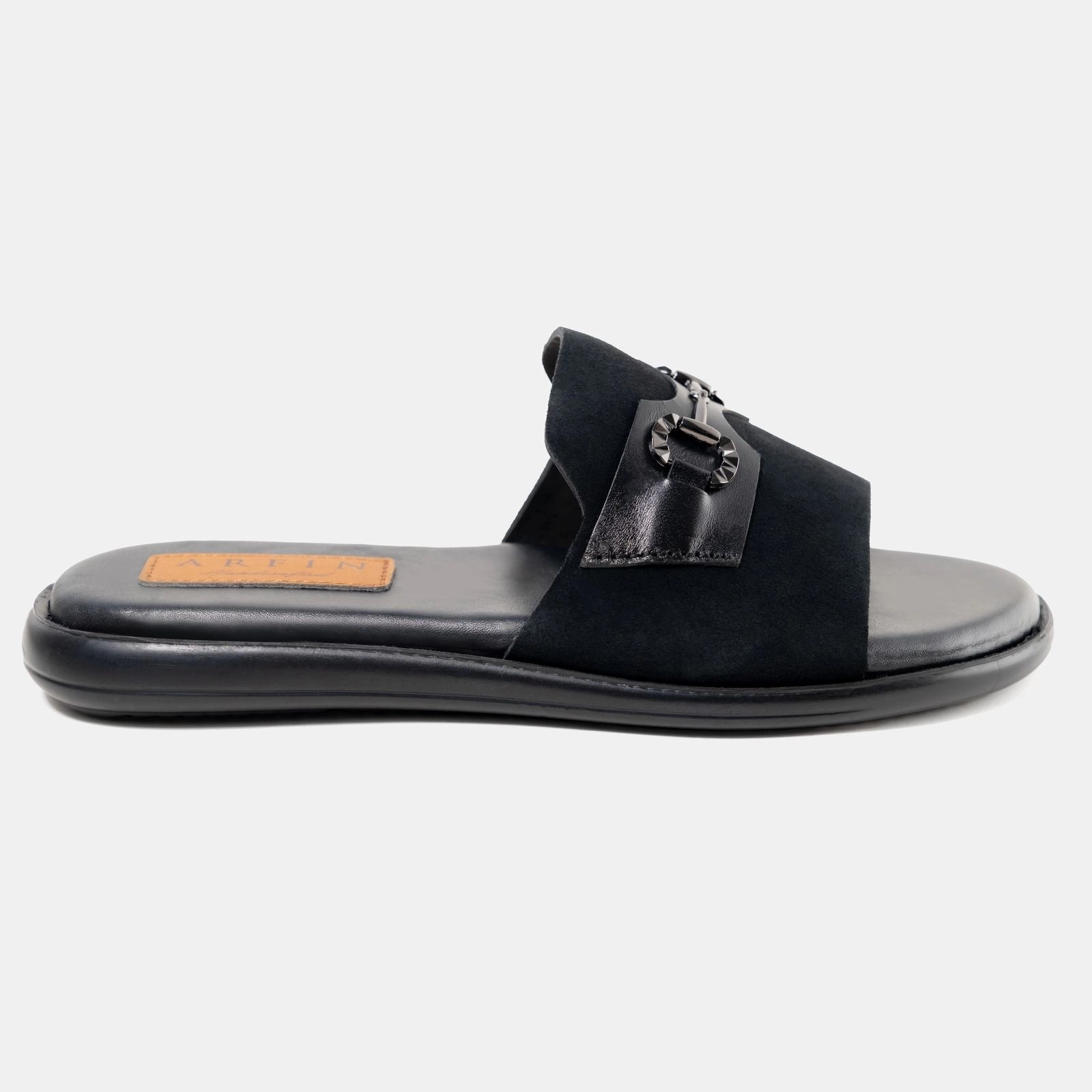 Upper Suede Black Horsebit Handmade Sandal
