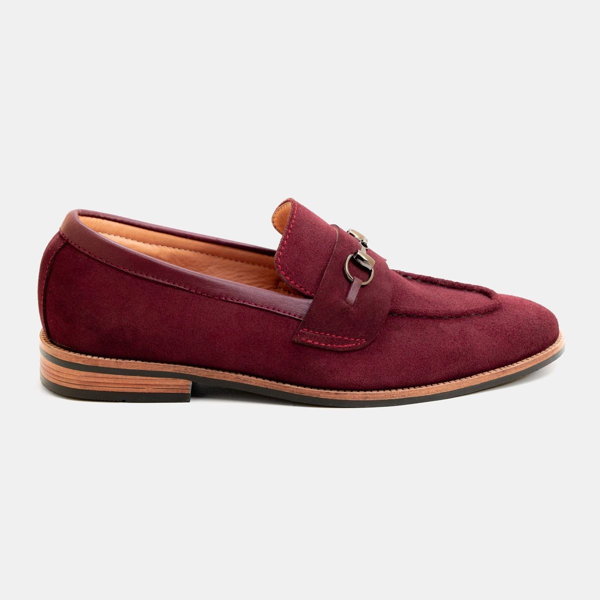 Maroon Suede Horse-bit Loafer