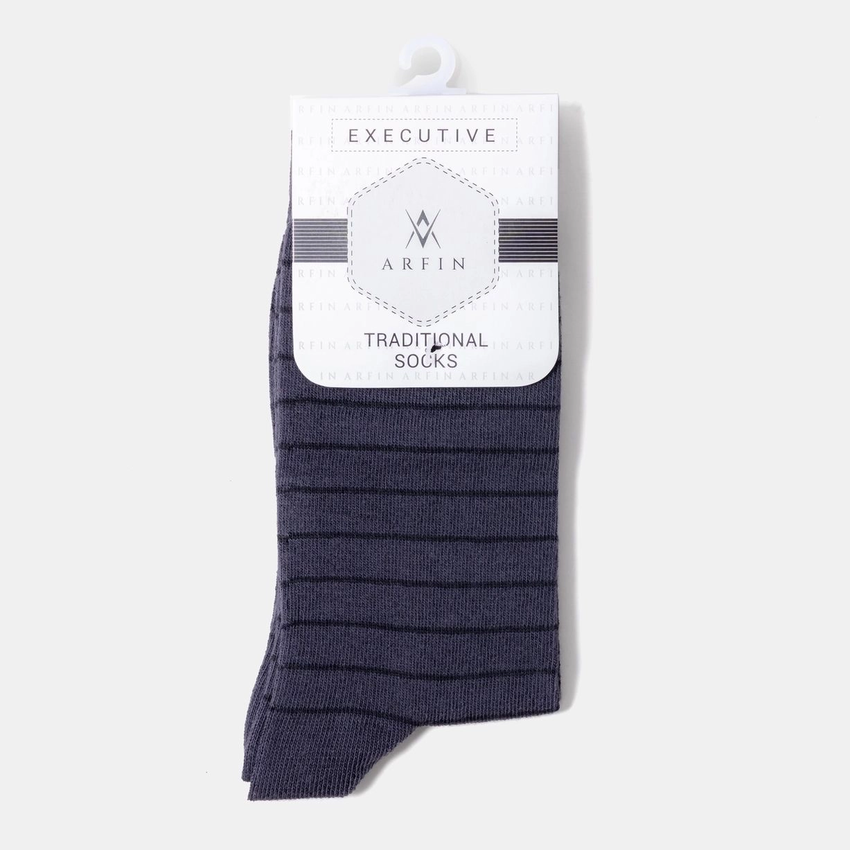 Straight Check Grey Long Socks