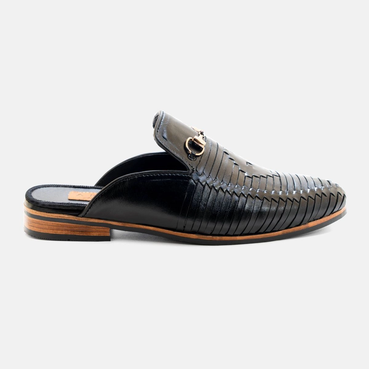 Black Dice Braided Horse-bit Slipper