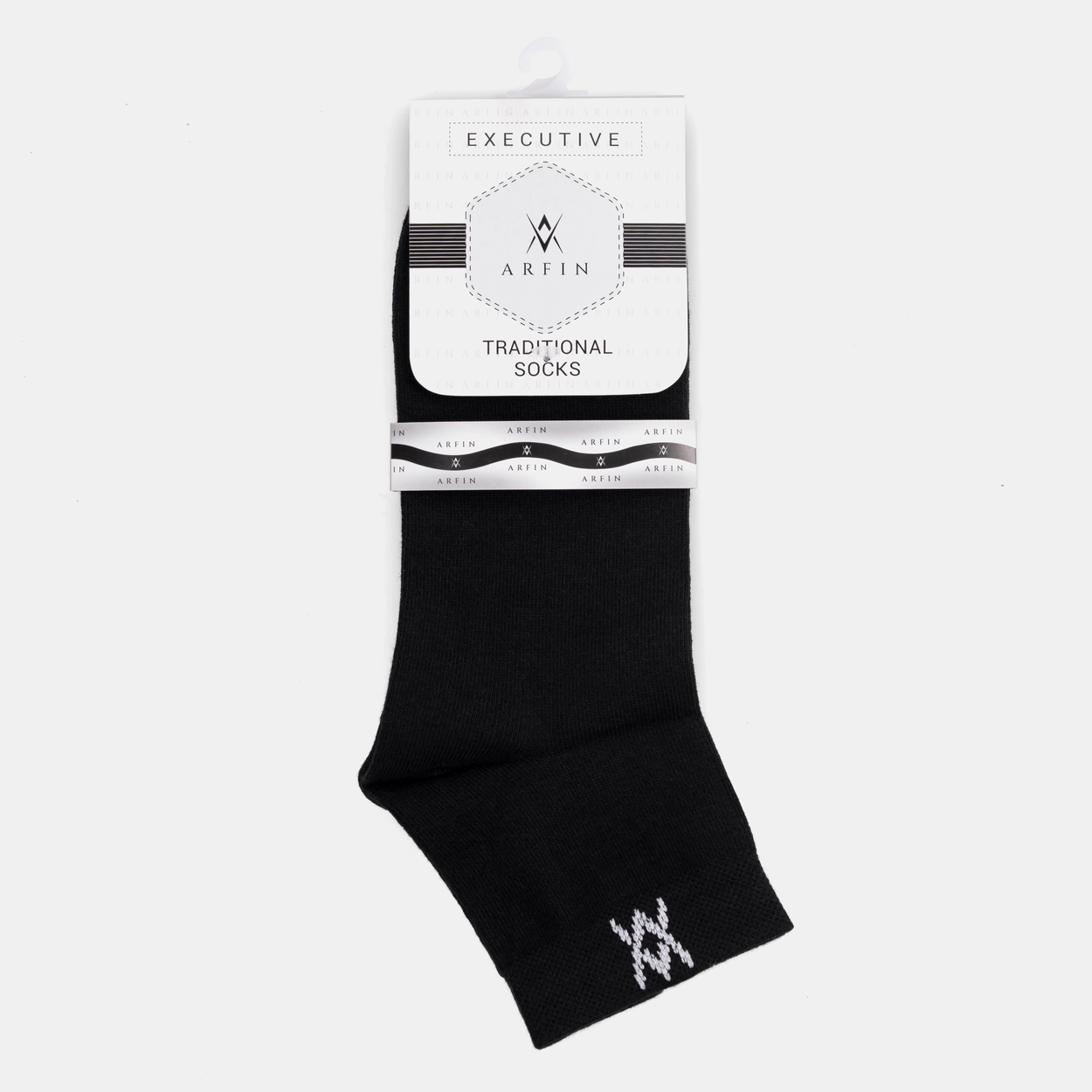 Full Plain Black Ankle Socks