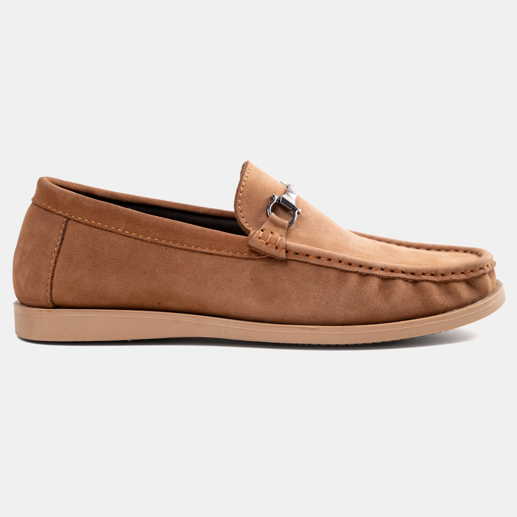 Brown Horse-Bit Flat Loafer