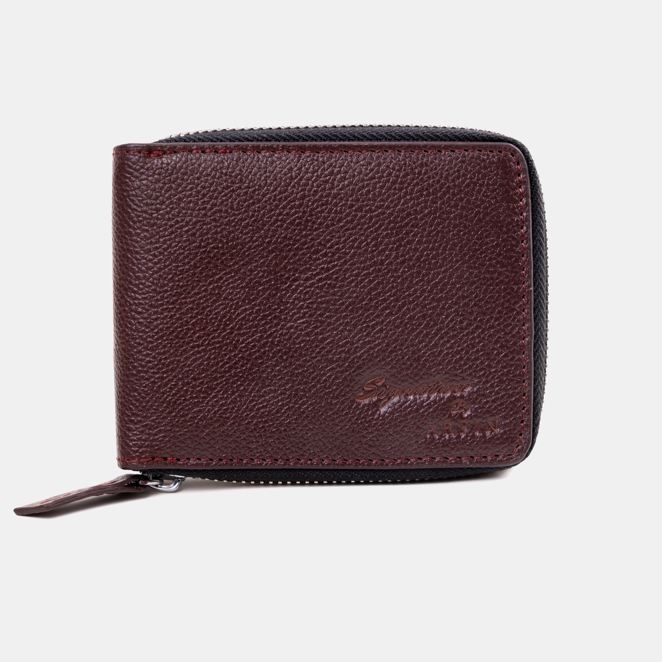 Dark Maroon Zipper Wallet