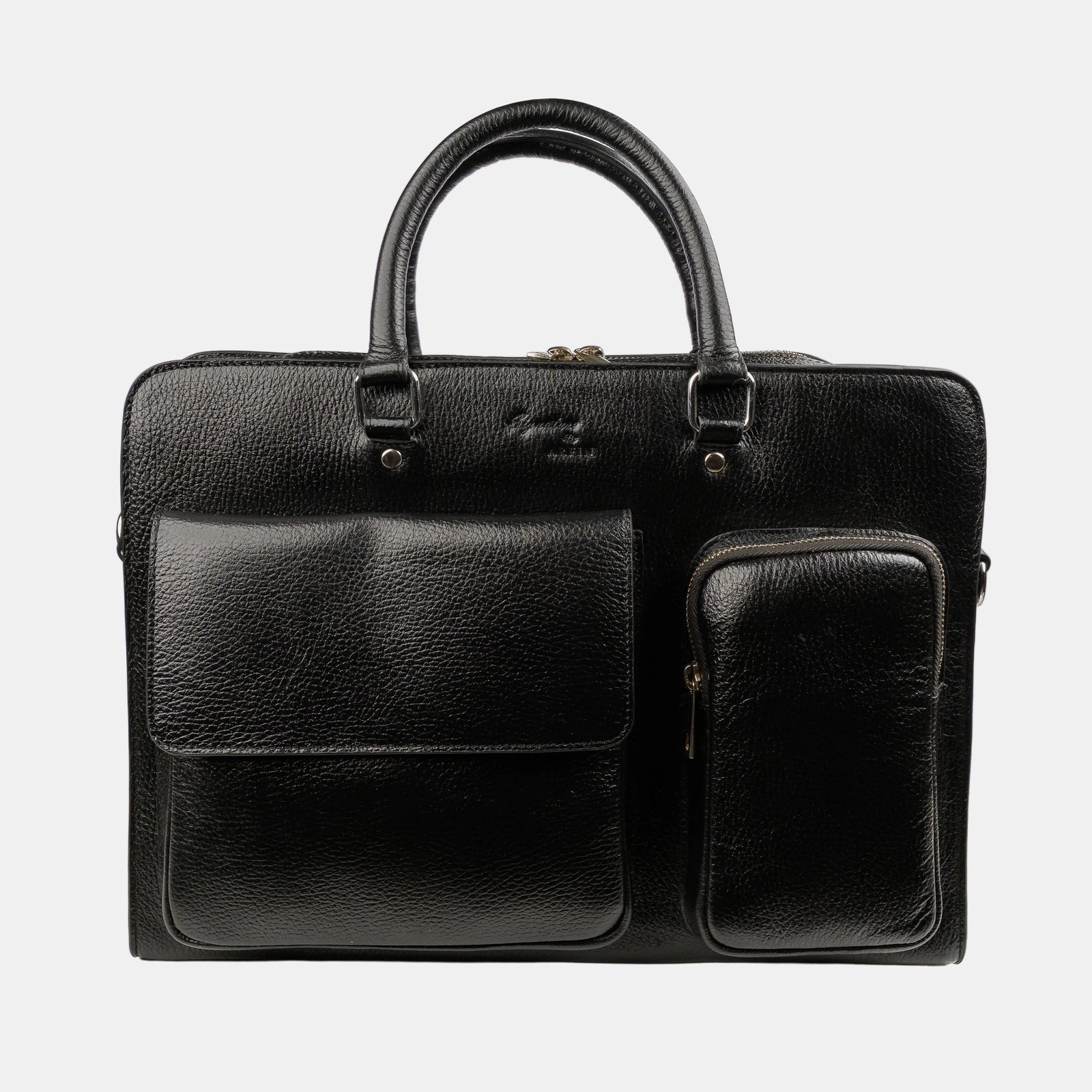 Double Pocket Black Executive Bag