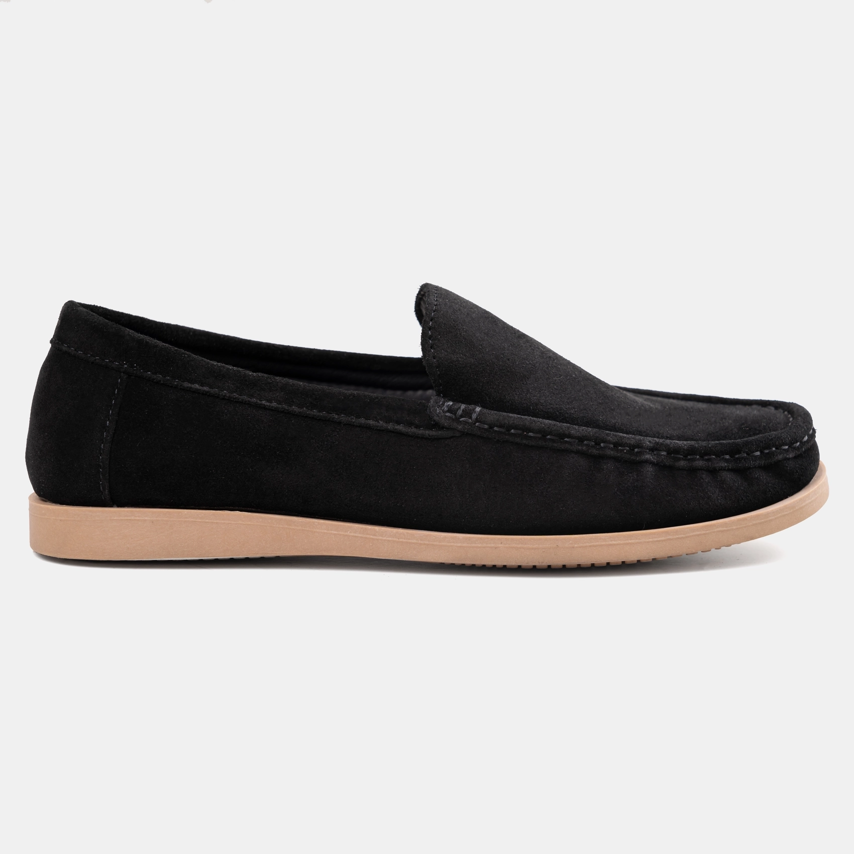 Black Suede Flat Loafer