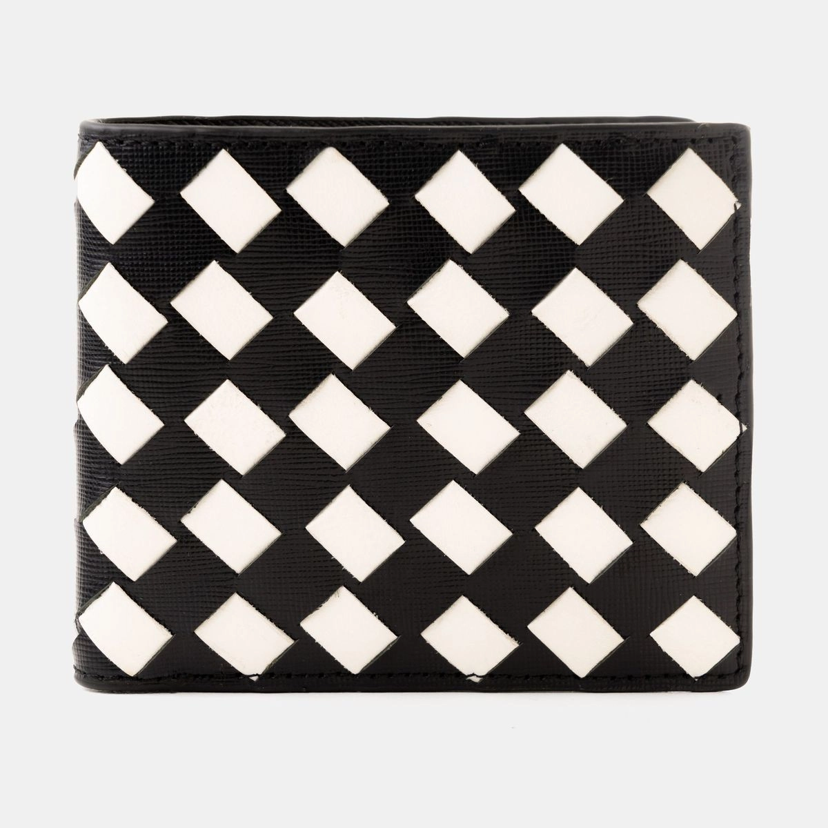 Full Braided Black & White Bifold Wallet