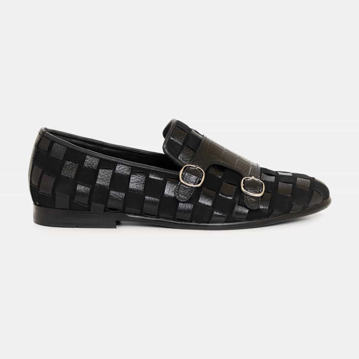 Suede & Patent Double Monk
