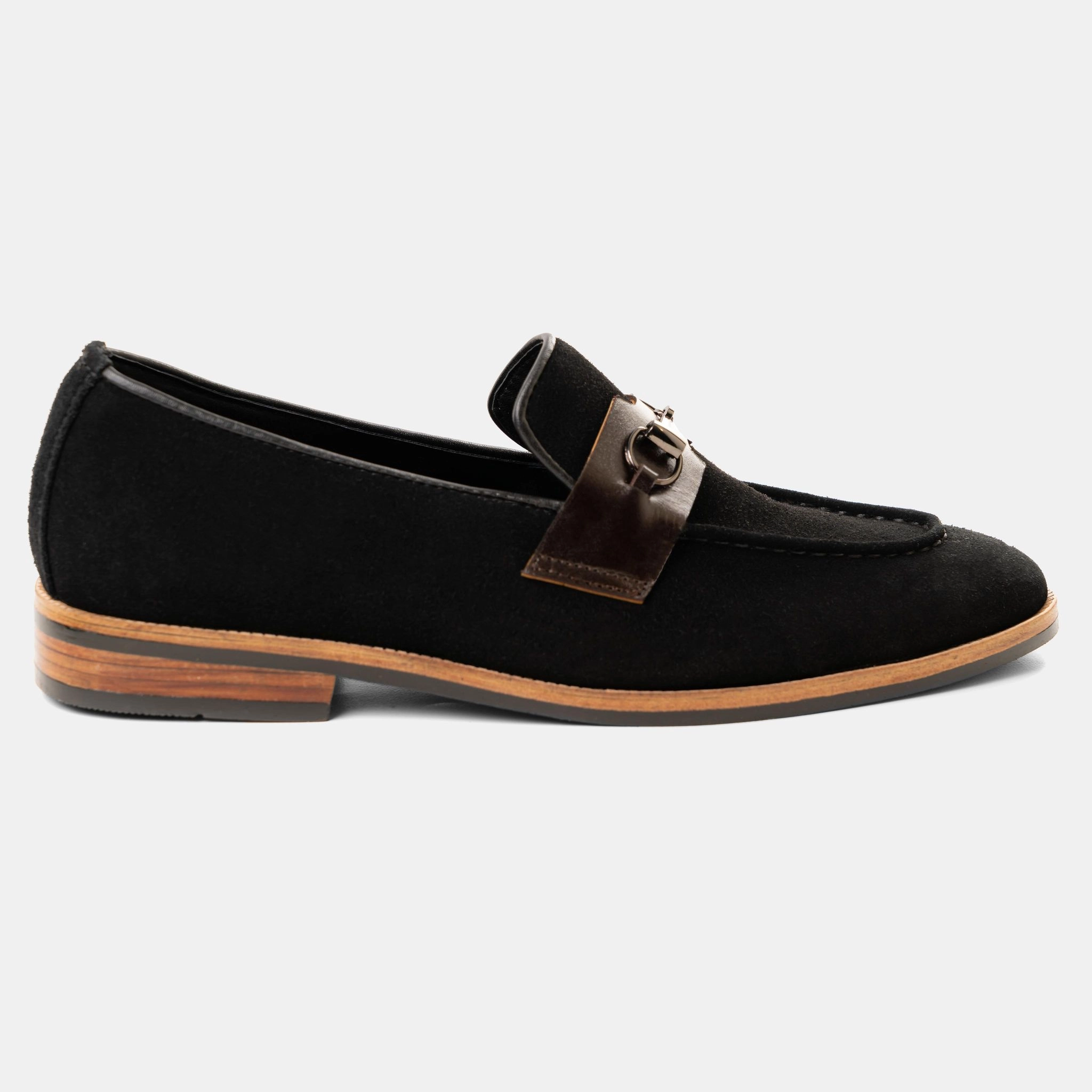 Black Suede Horsebit Shoe