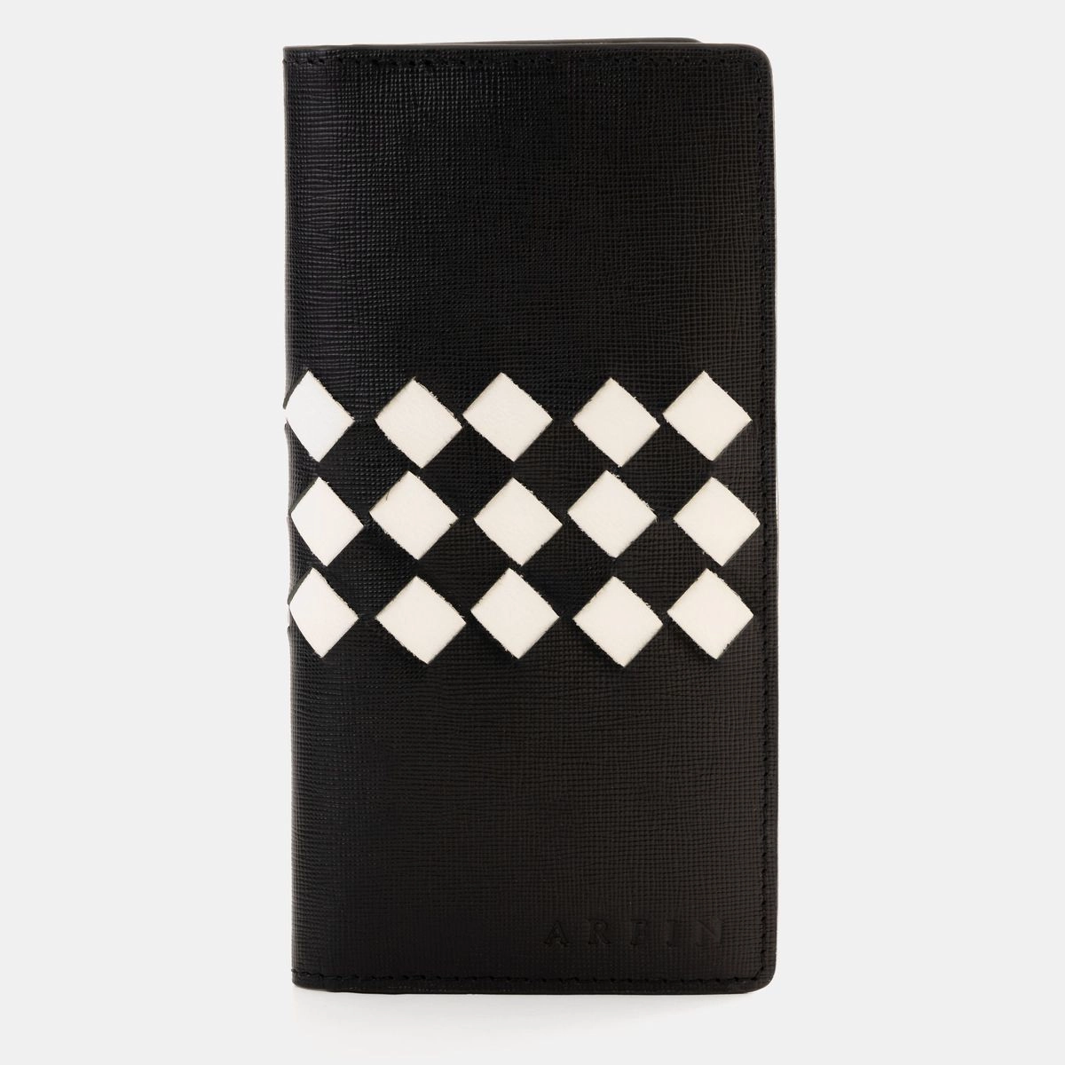 Black & White Braided Long Wallet