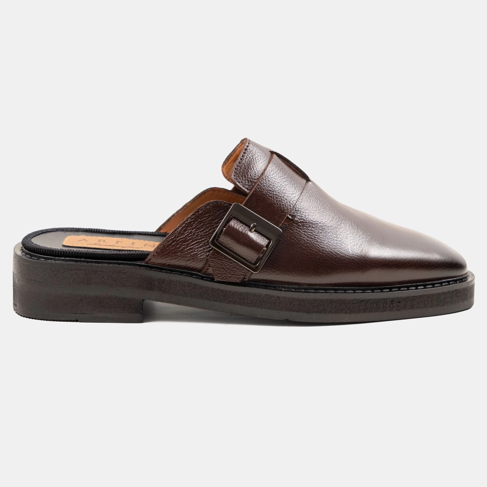 High Sole Cocoa Single Buckle Half Shoe