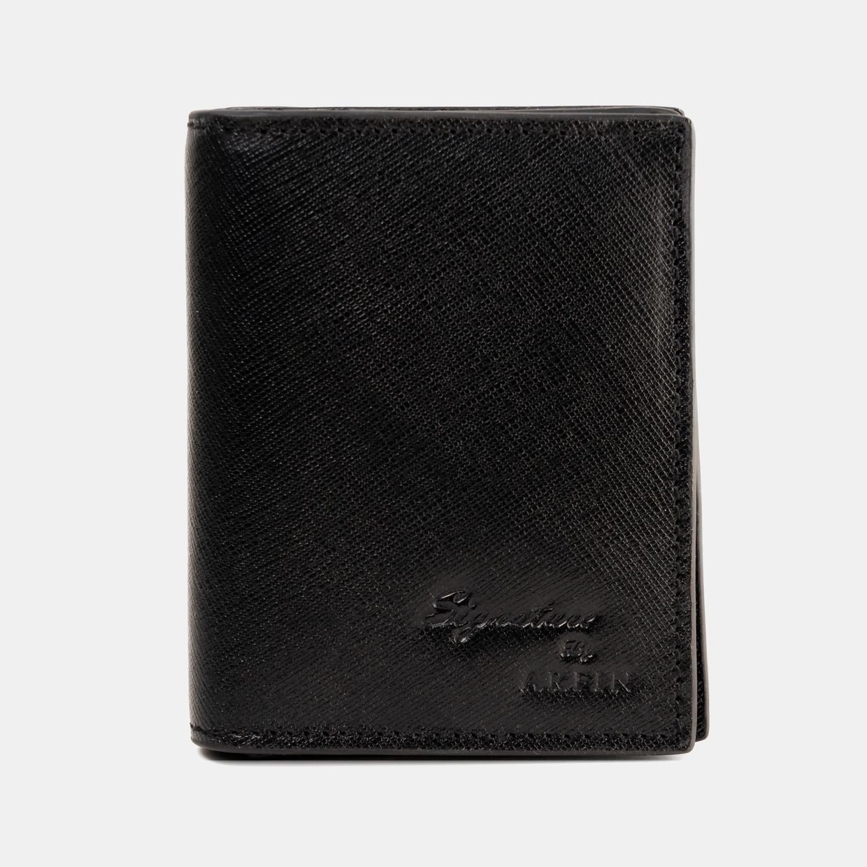 Saffiano Black Mini Card Holder Magnet Wallet