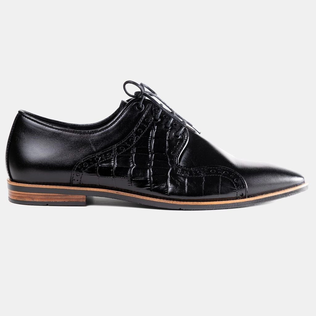 Croc Patent Formal Lace Shoe