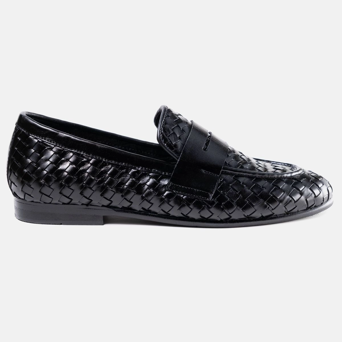 Penny Braided Loafer Black