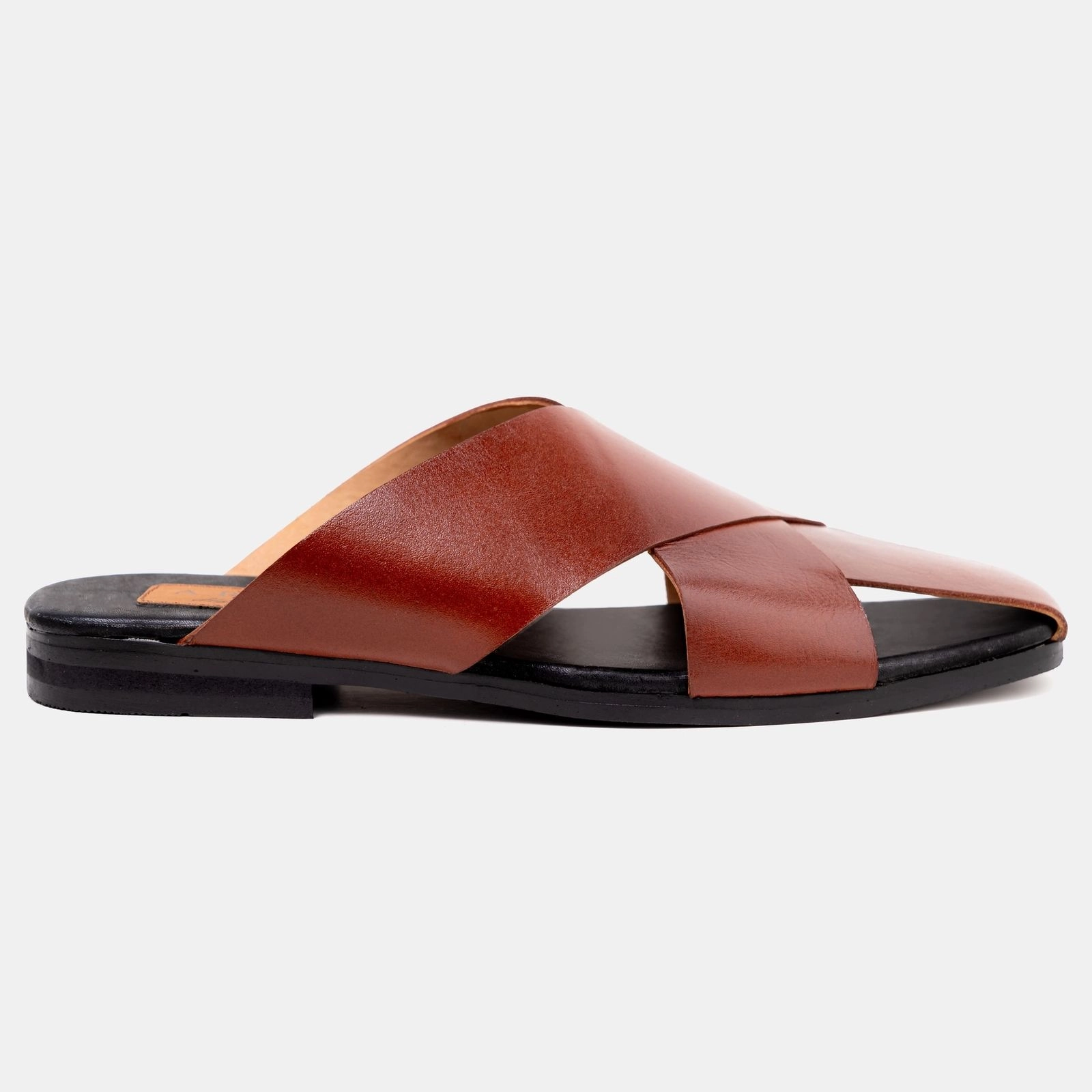 Cross Sandal Shoe Brown
