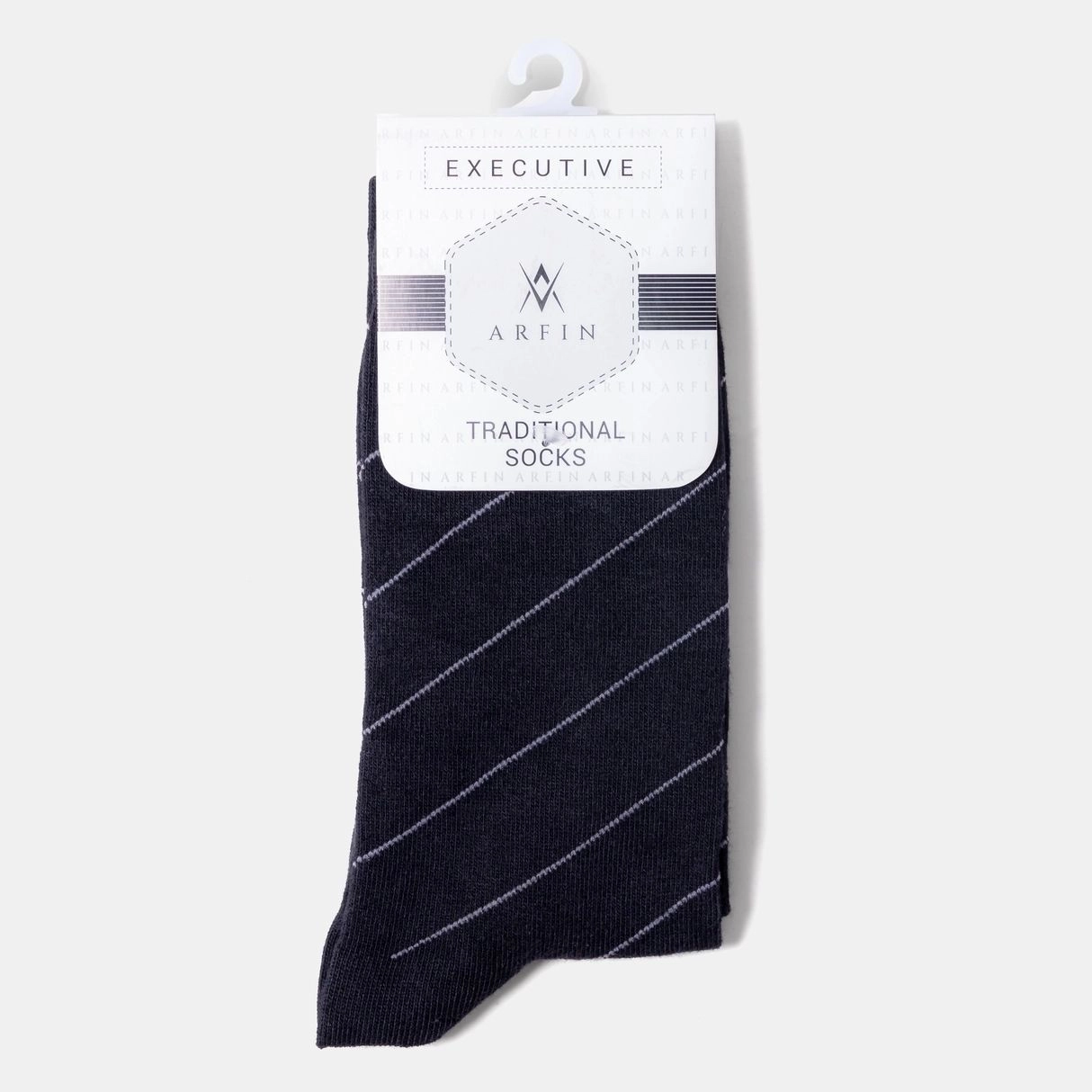 Black Slanting Stripe Long Socks
