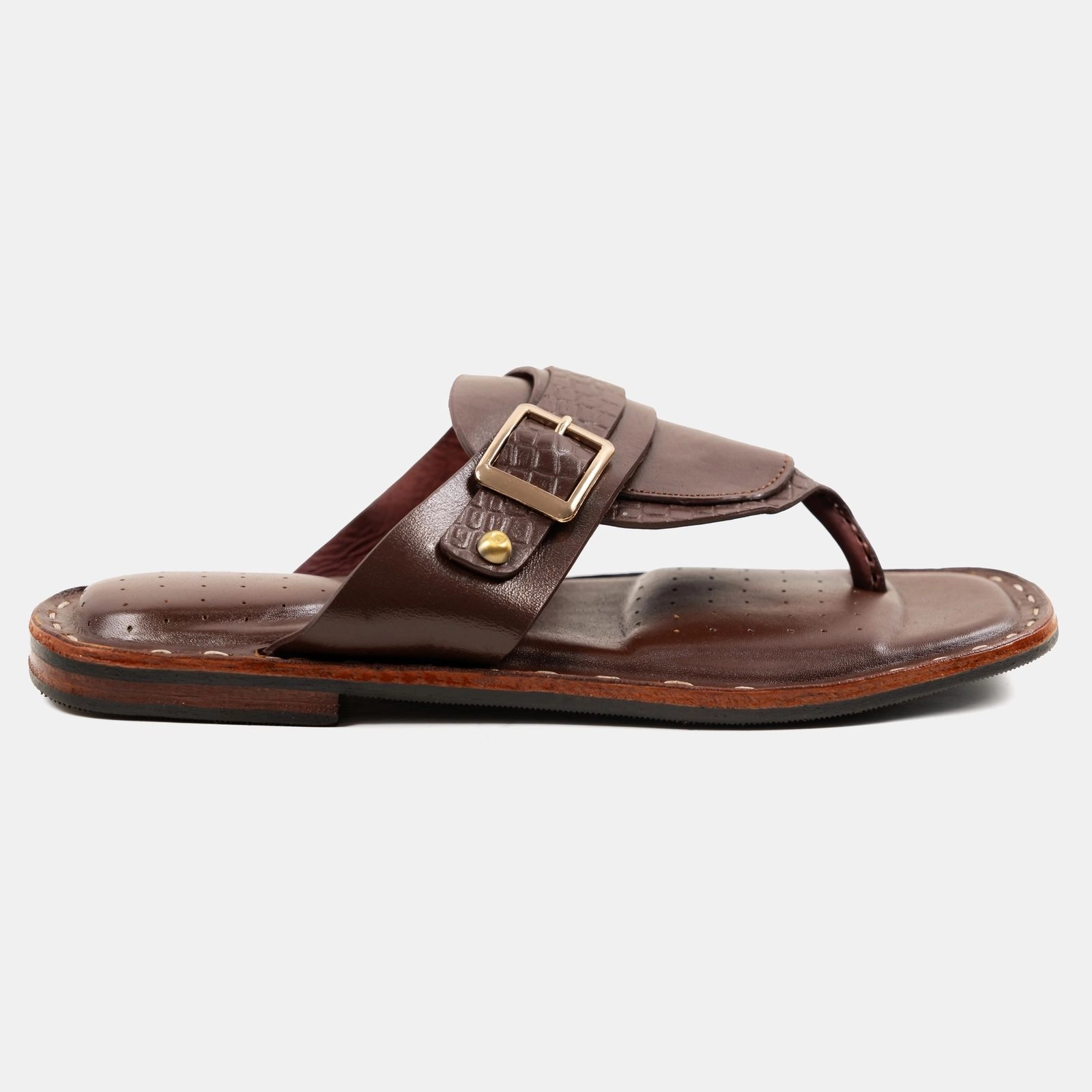 Handmade Cocoa Single Buckle Sandal
