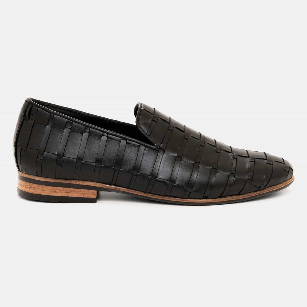 Black Tile Braided Loafer