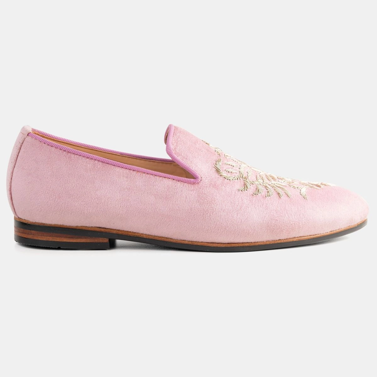 Pink Damask Velvet Loafer