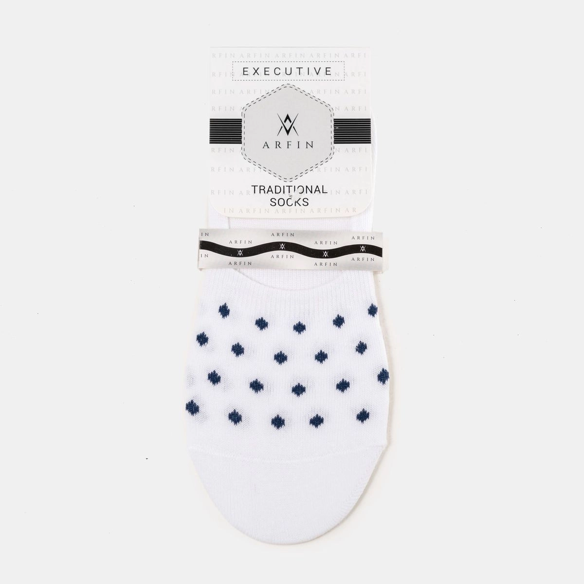 Premium White Loafer Socks Ball Print