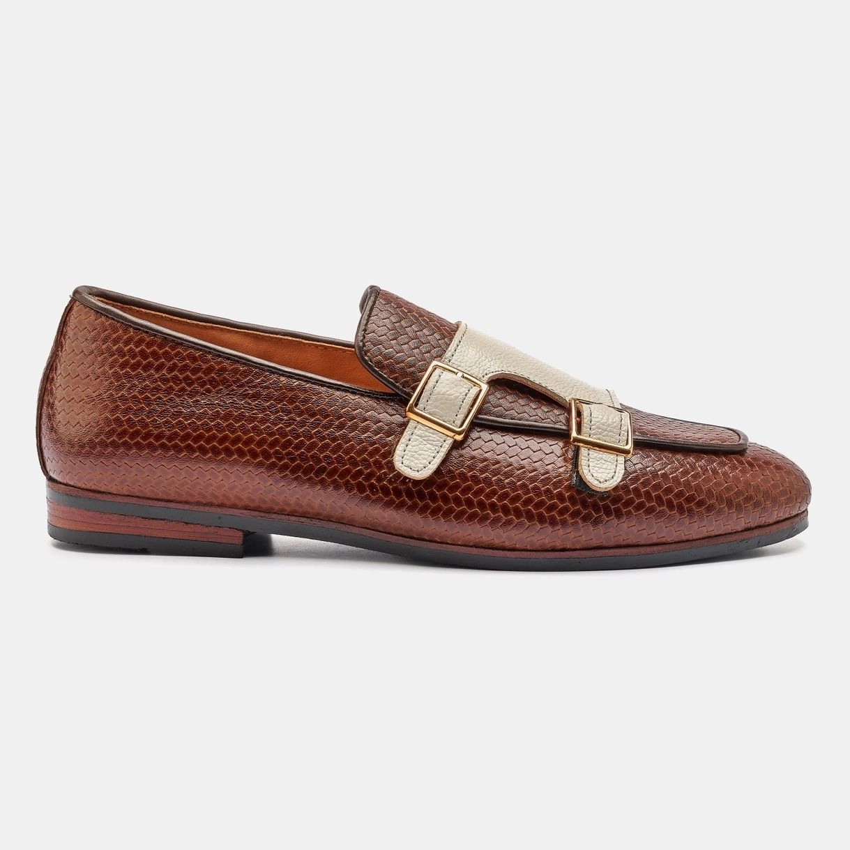 Brown X White DM Embossed Loafer Brown