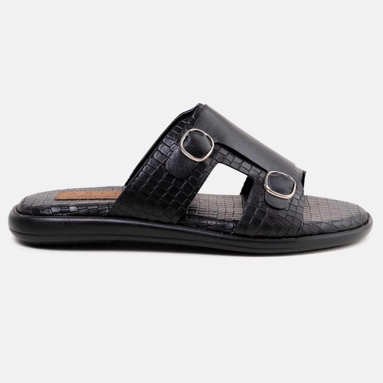 Black Embossed DM Sandal