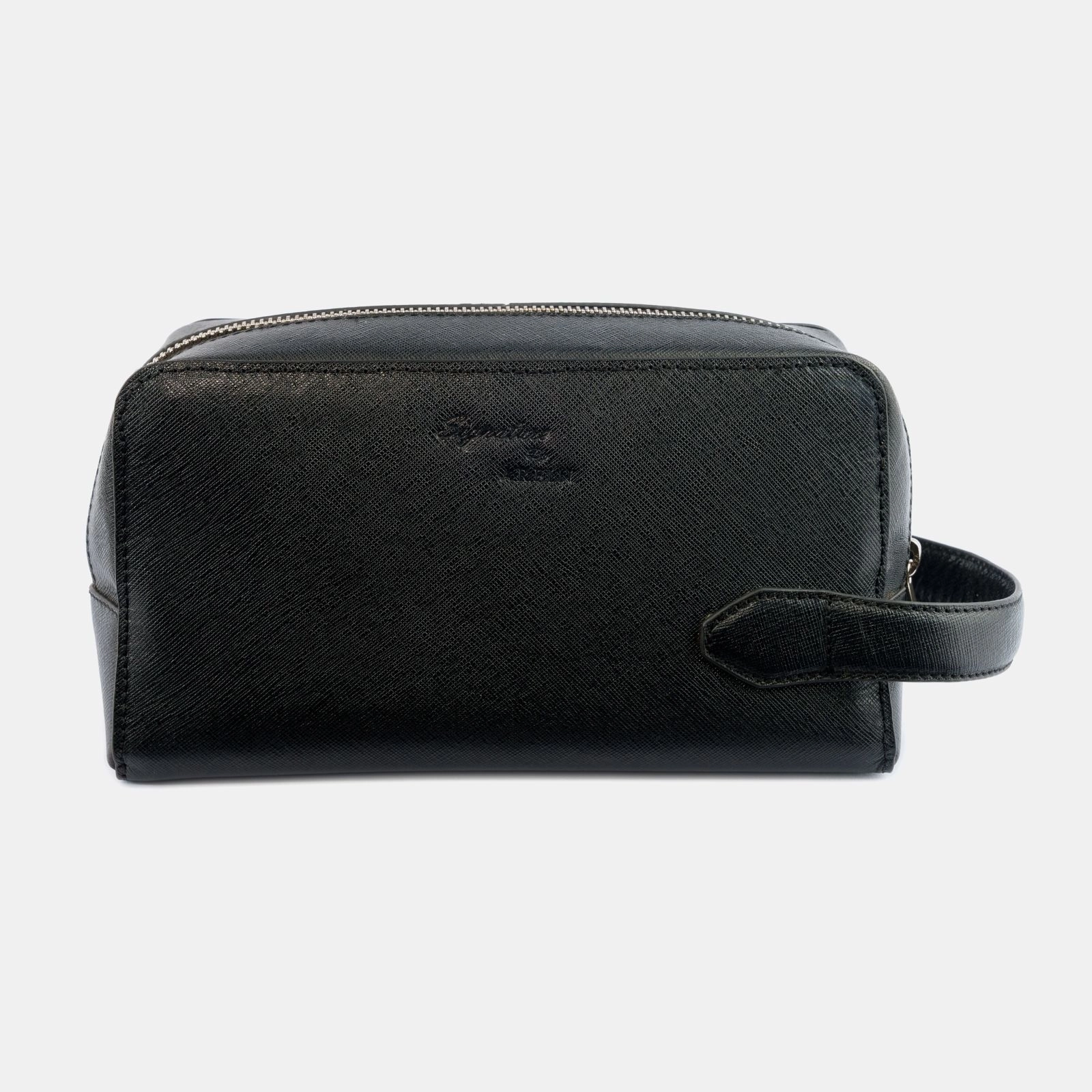 Saffiano Toiletry Bag with Handle Black